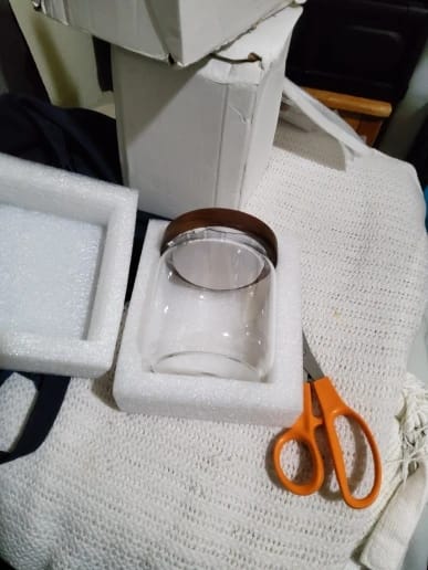Customer photo review of Airtight Glass Canister with Wood Lid — Kitchen Storage Jar