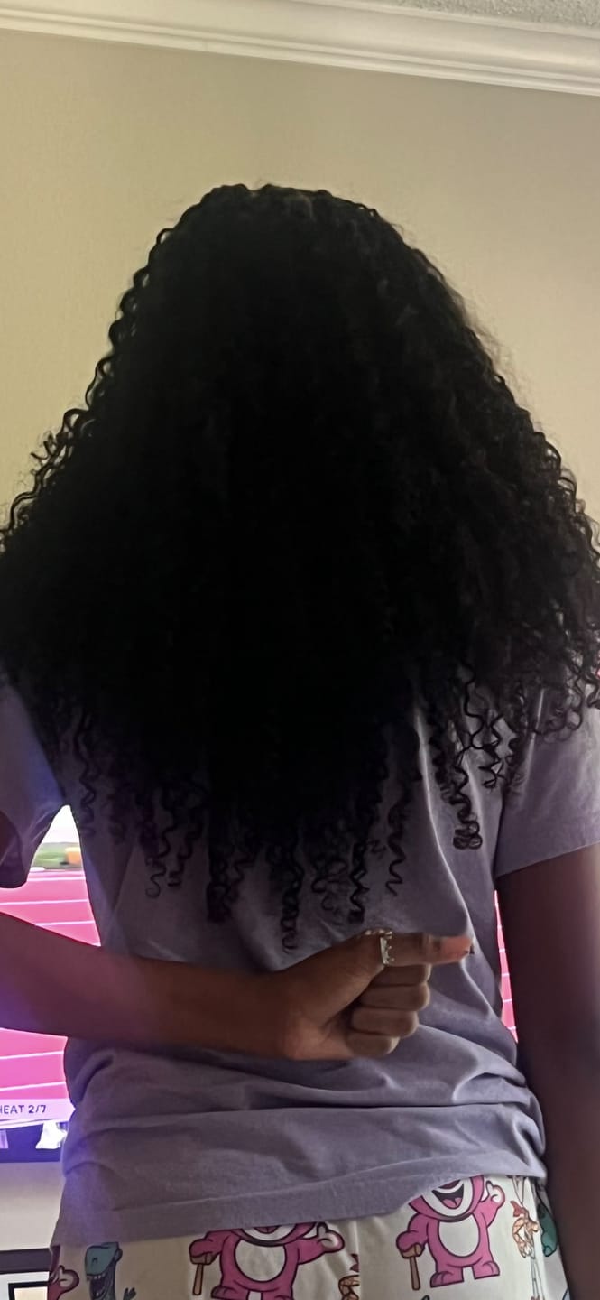 Customer photo review of Ywigs Burmese Water Curly Human Crochet Hair