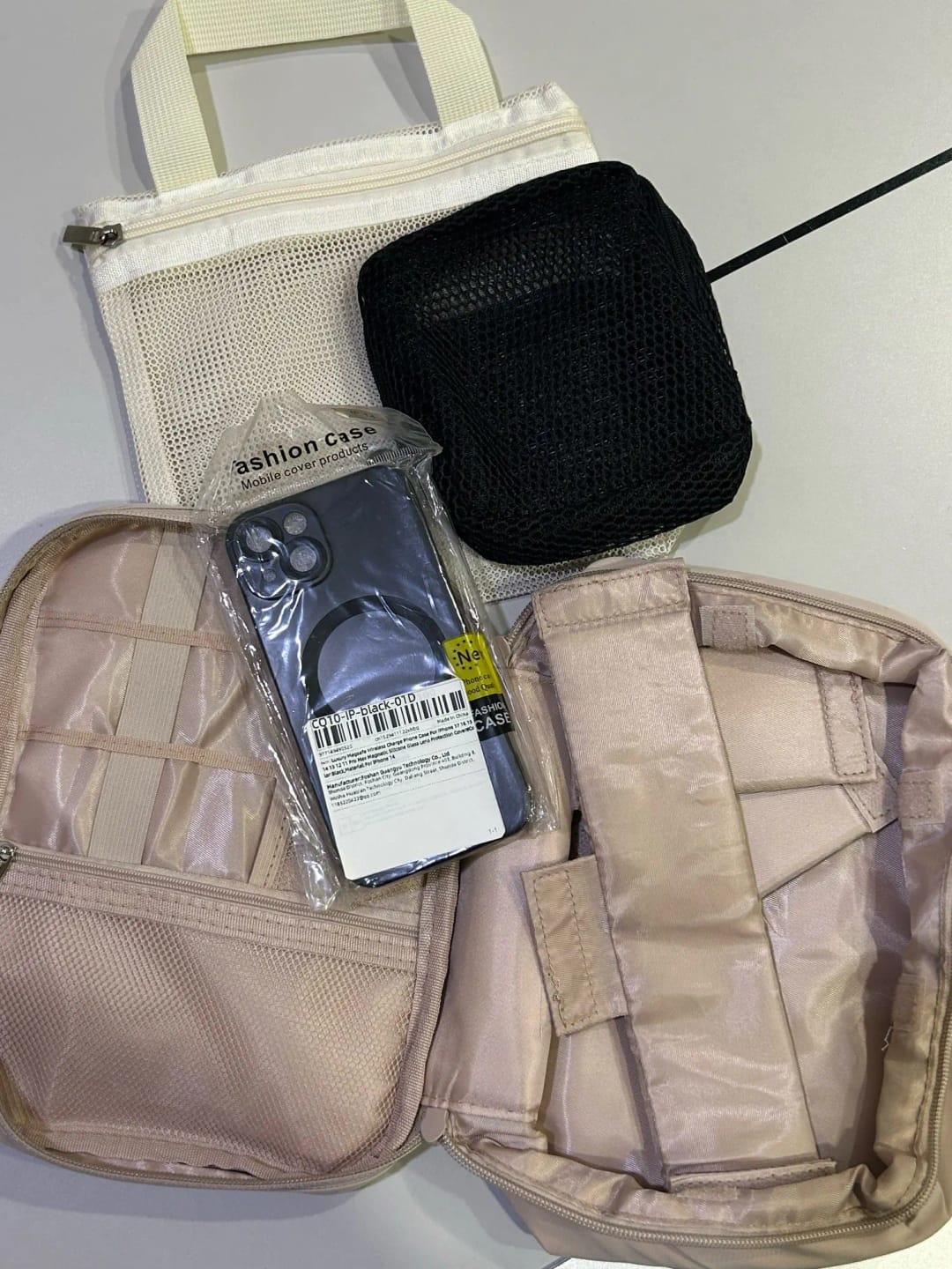 Customer photo review of Oxford Cloth Toiletry and Makeup Bag, Single or Double Layer