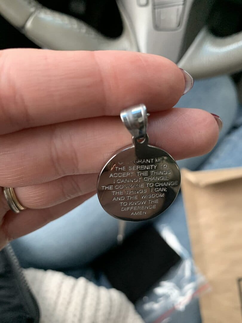 Customer photo review of Jesus quarter necklace