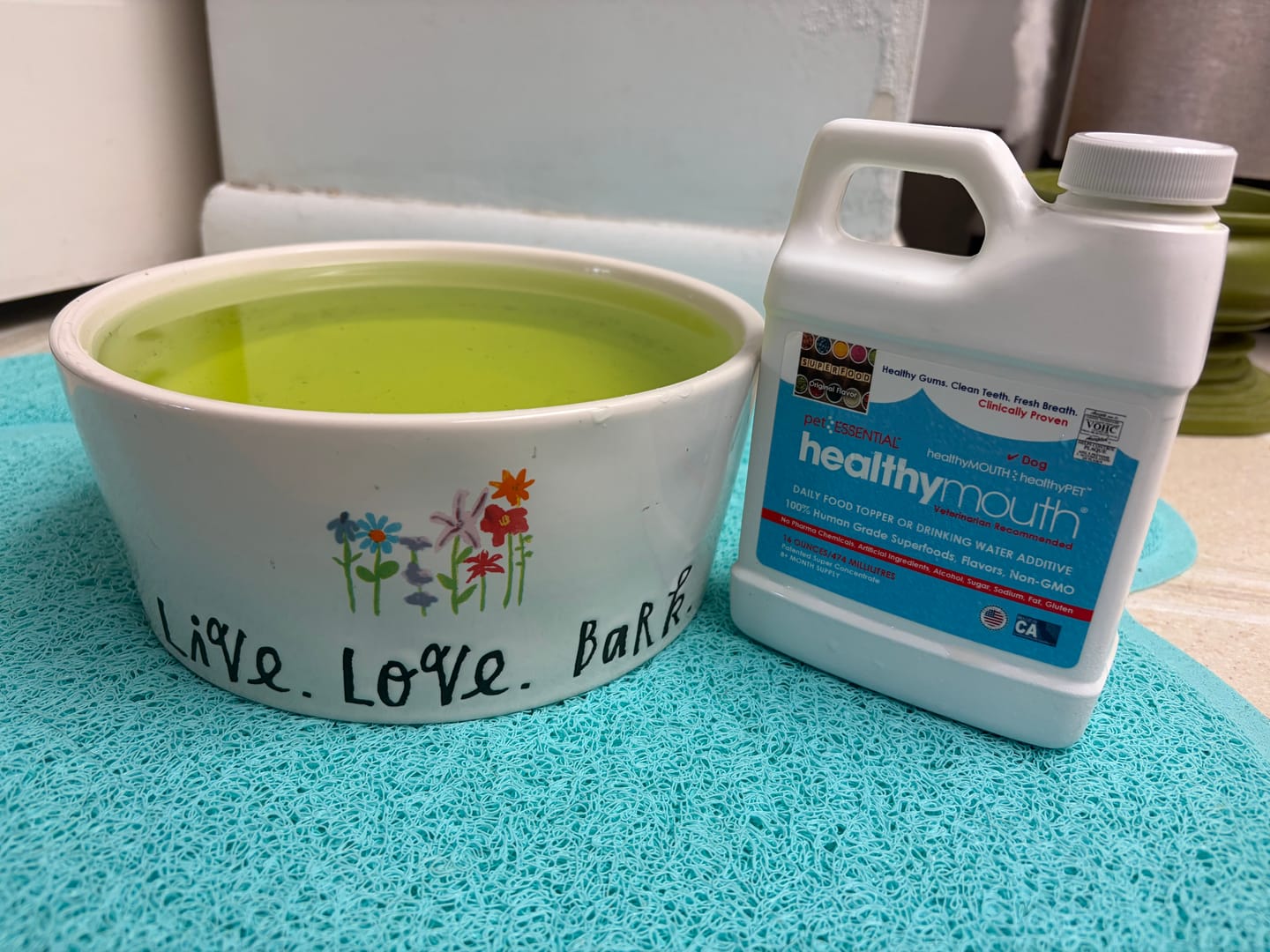Customer photo review of HealthyMouth® Water Additive For Dogs (Clinically Proven, VOHC Accepted)