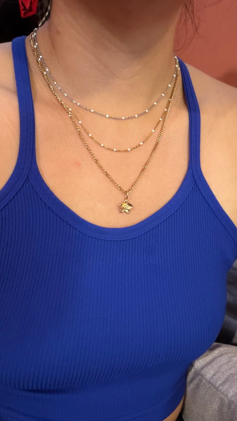 Customer photo review of Two Tone Beaded Necklace Set