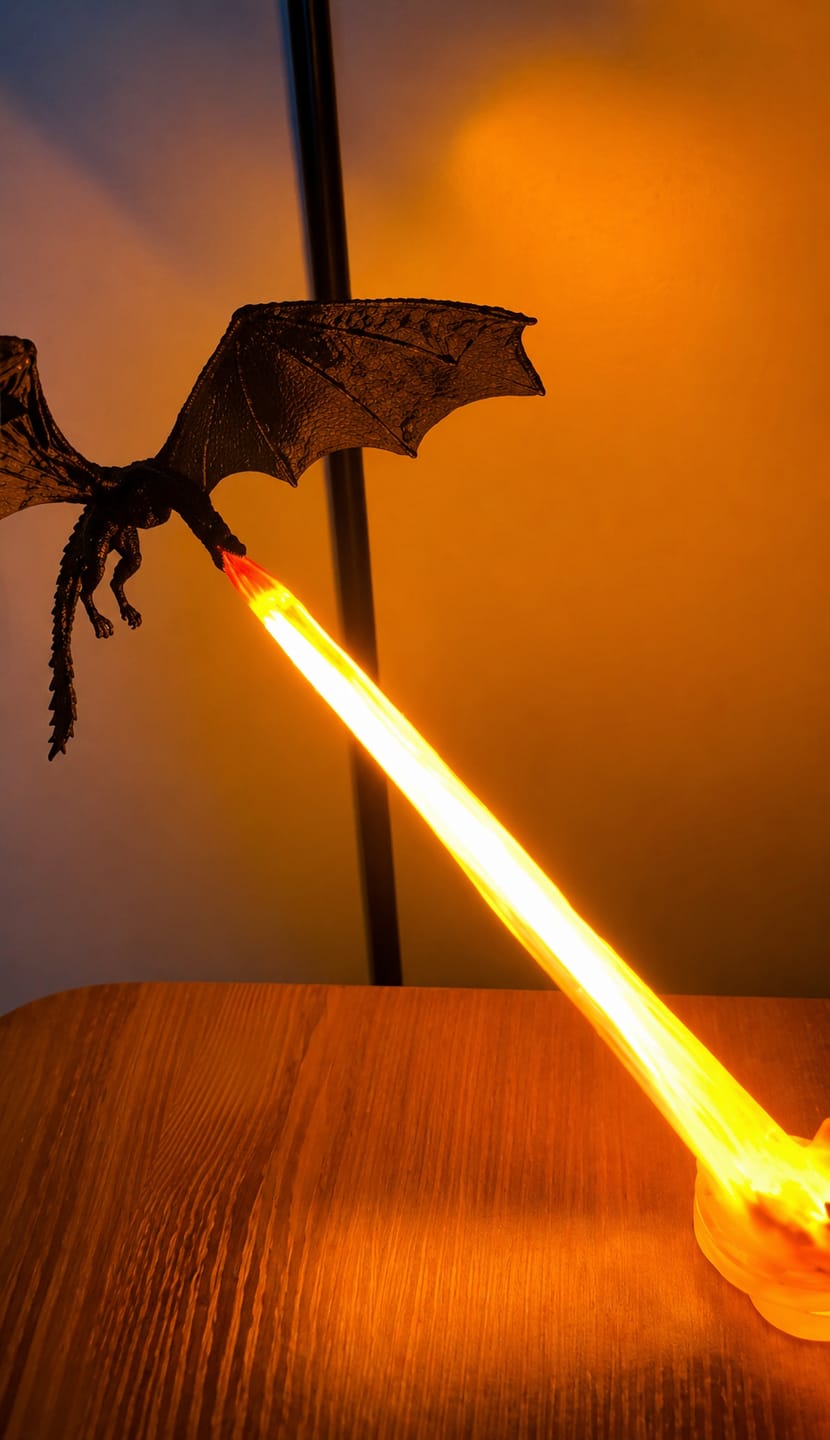 Customer photo review of Dragon flame lamp
