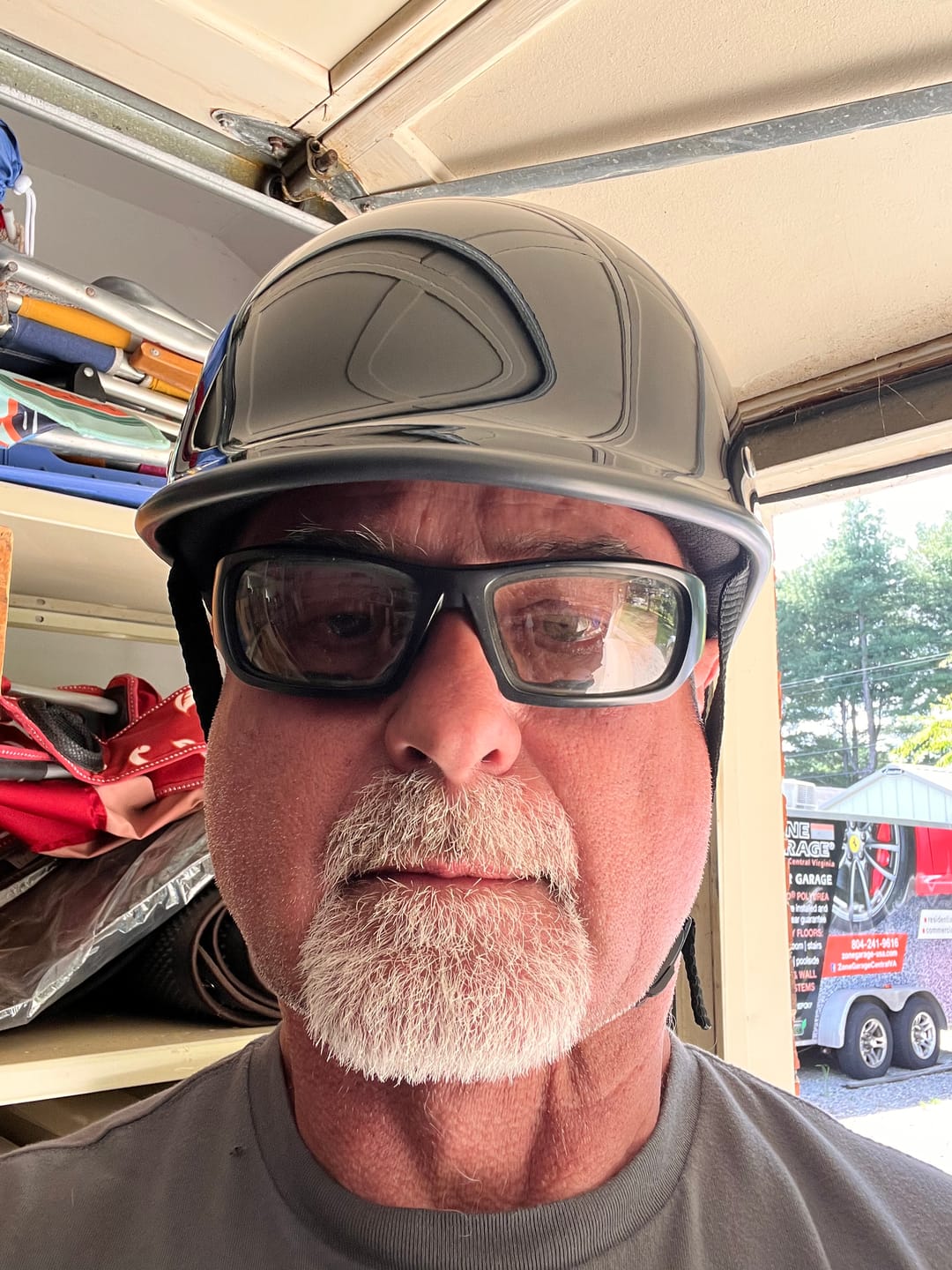 Customer photo review of Smallest & Lightest DOT Polo Half Helmet- Gloss Black