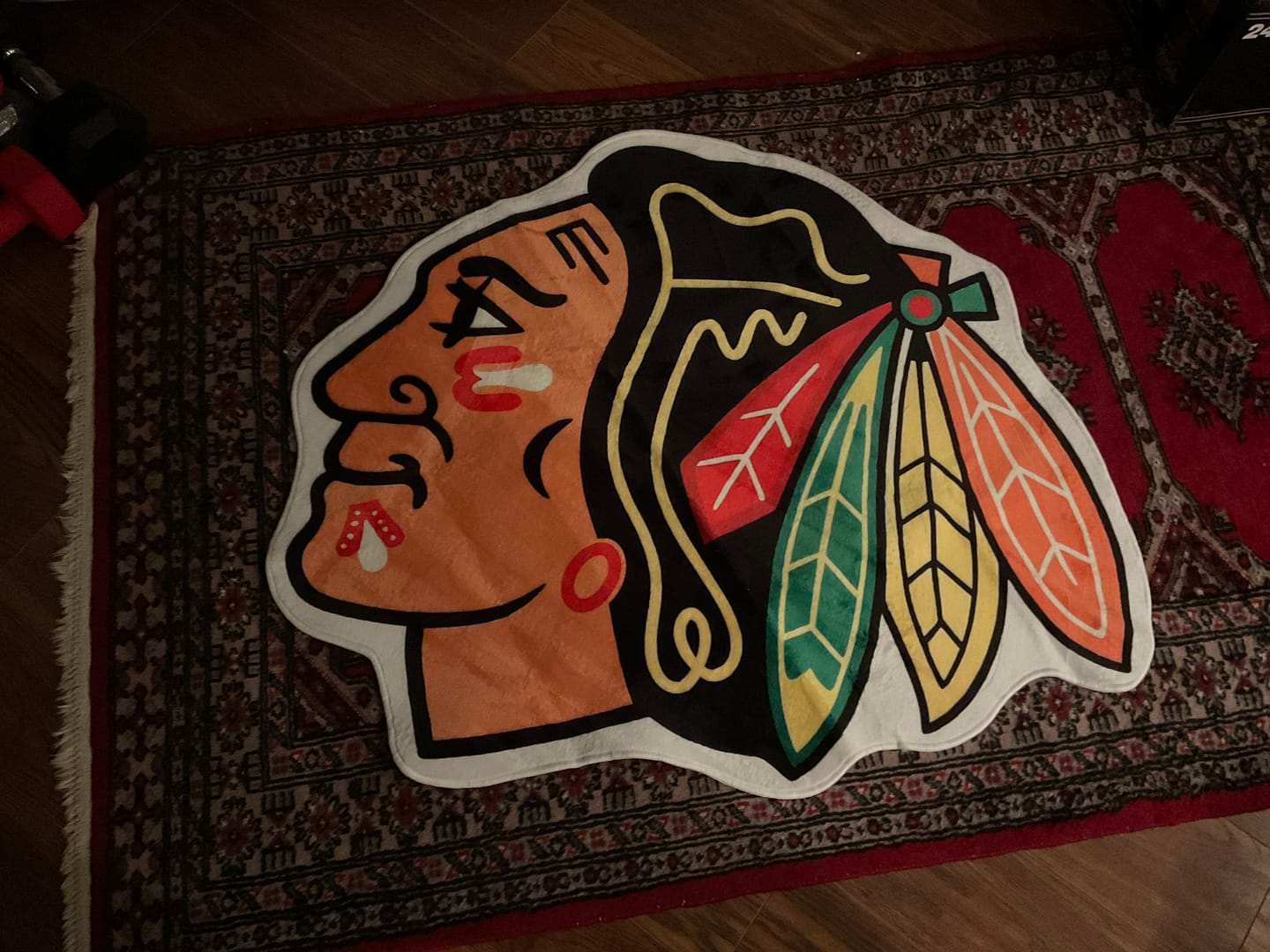 Customer photo review of Chicago Blackhawks Logo Rug