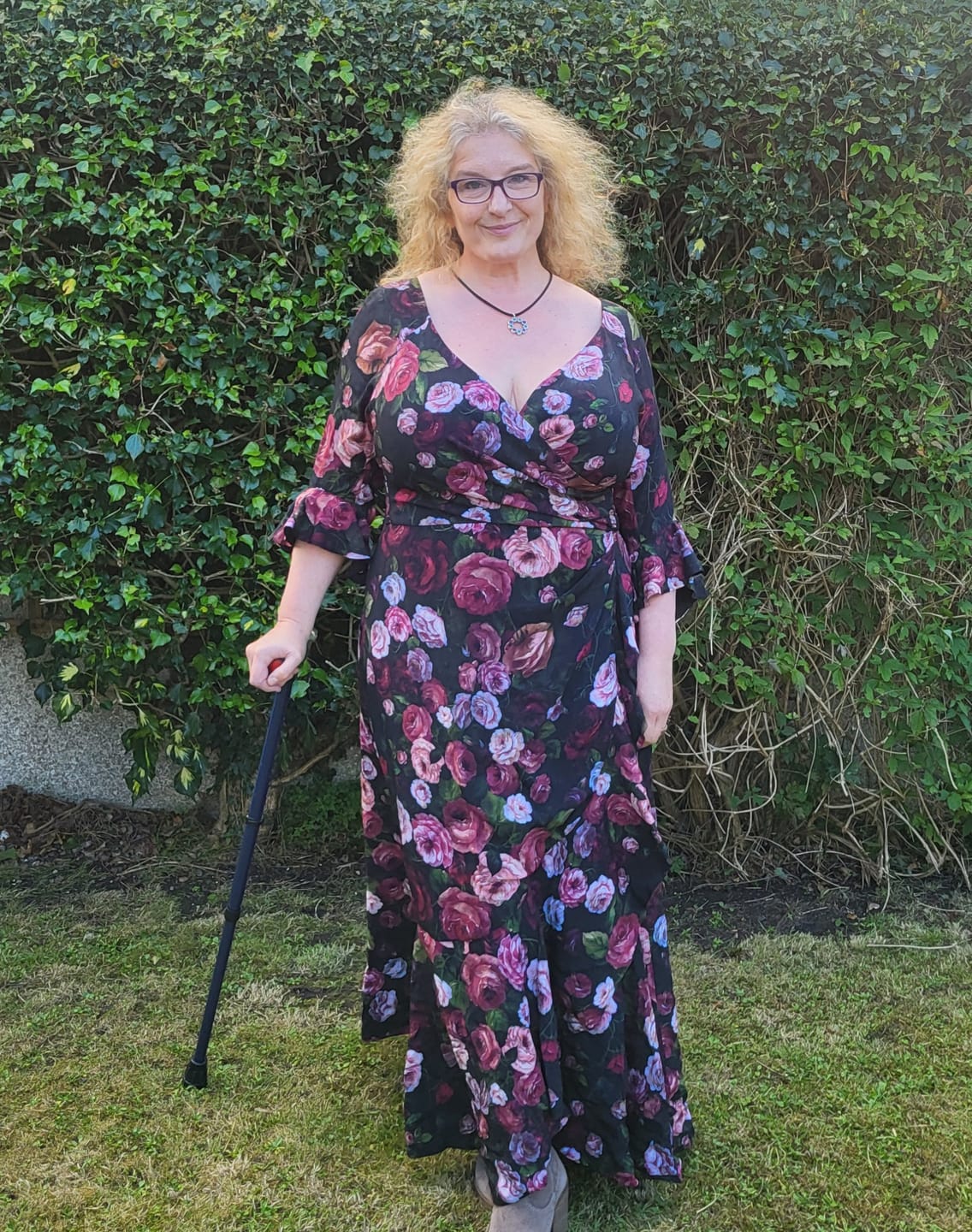 Customer photo review of 'Stevie' Luxe Ruffle Dress in 'Old Masters'