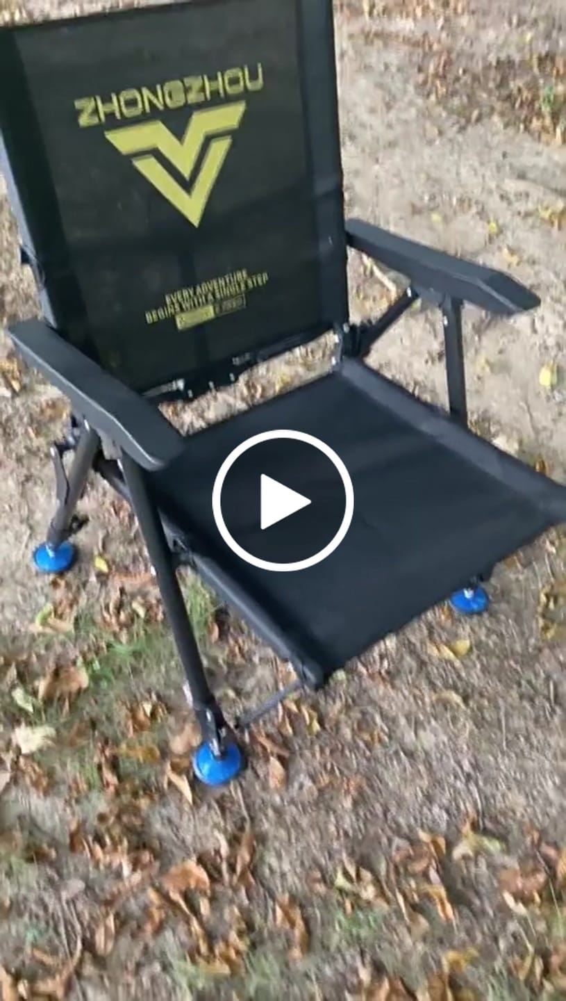 Customer video review of Low Back Adjustable Reclining Fishing Chair Foldable Outdoor Camping Chair for Bank Fishing, Lake Fishing & Wild Fishing