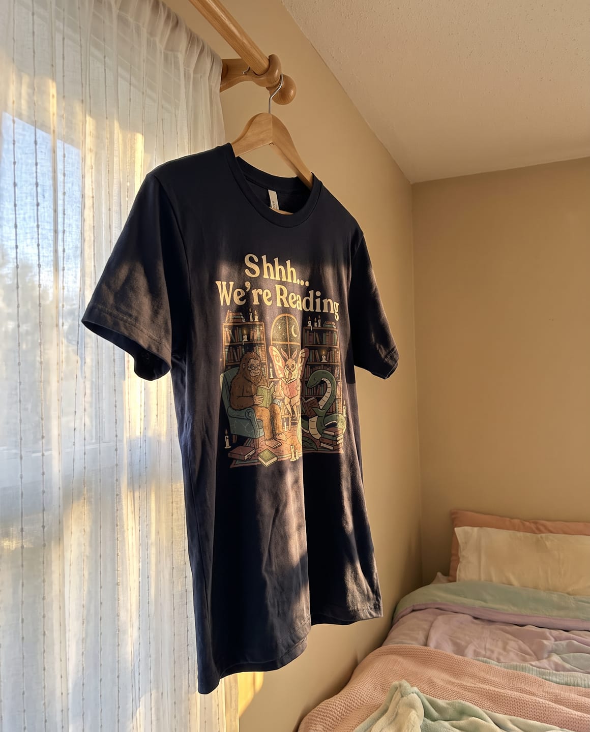 Customer photo review of Shhh... We're Reading T-Shirt