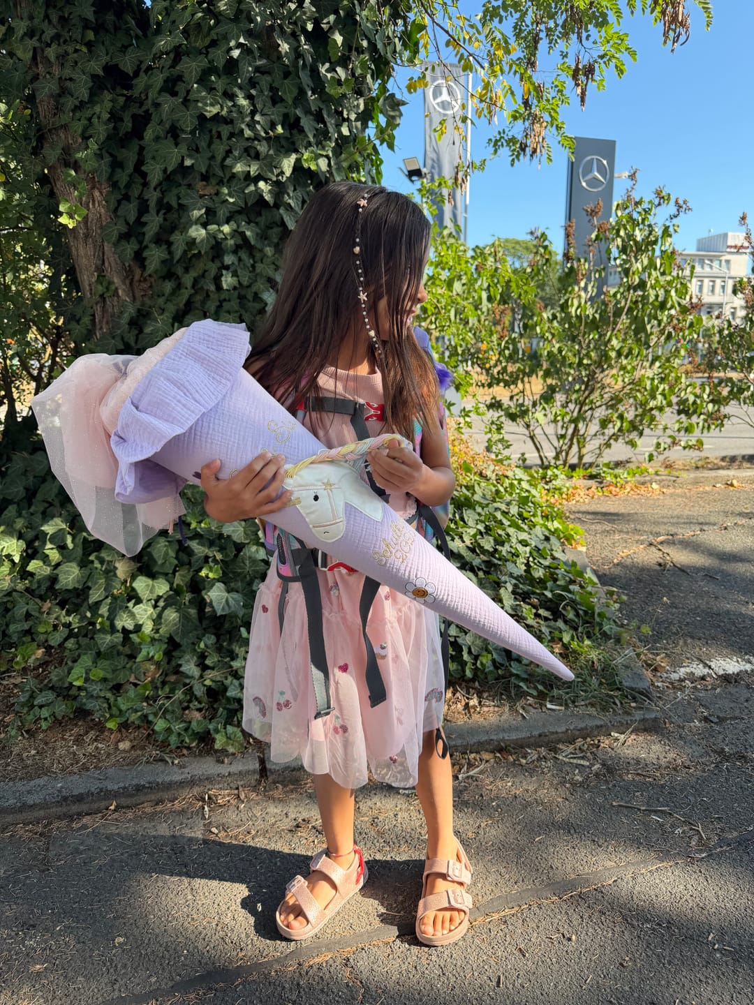Customer photo review of Schultüte Musselin EINHORN KOPF mit Wollmähne  | freie Farbwahl