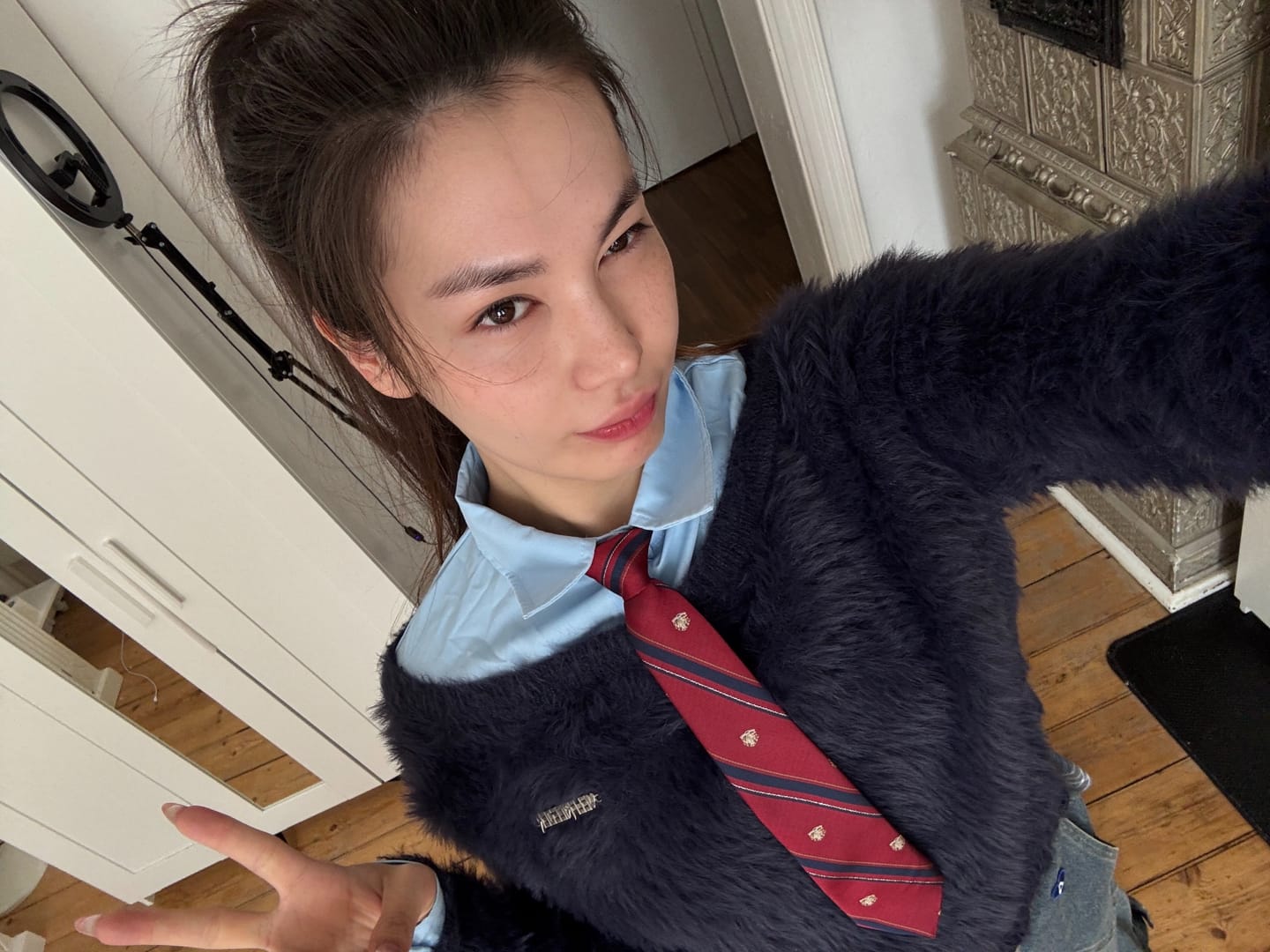 Customer photo review of Aelfric Eden Tie Two Layer Sweater