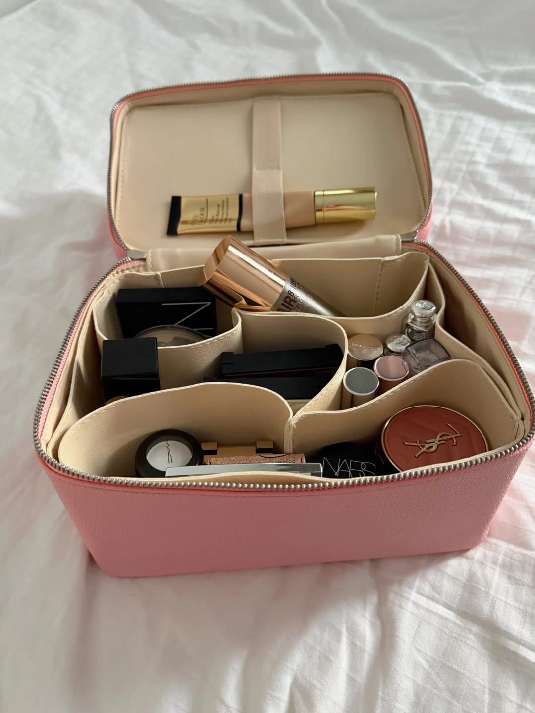 Customer photo review of Double-Layer PU Makeup and Skincare Storage Box with Zipper