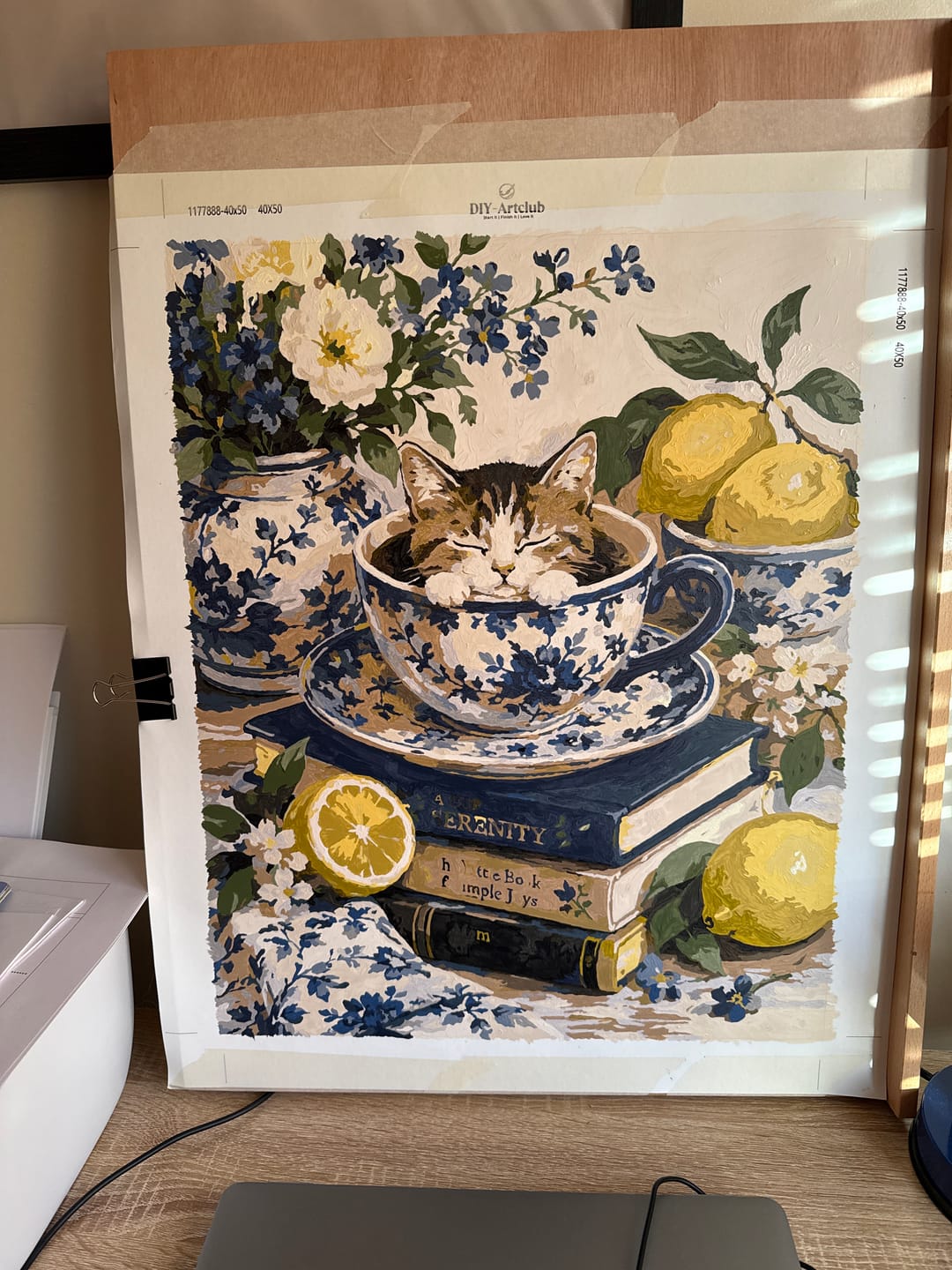 Customer photo review of Tea Time Whiskers | Paint by Number