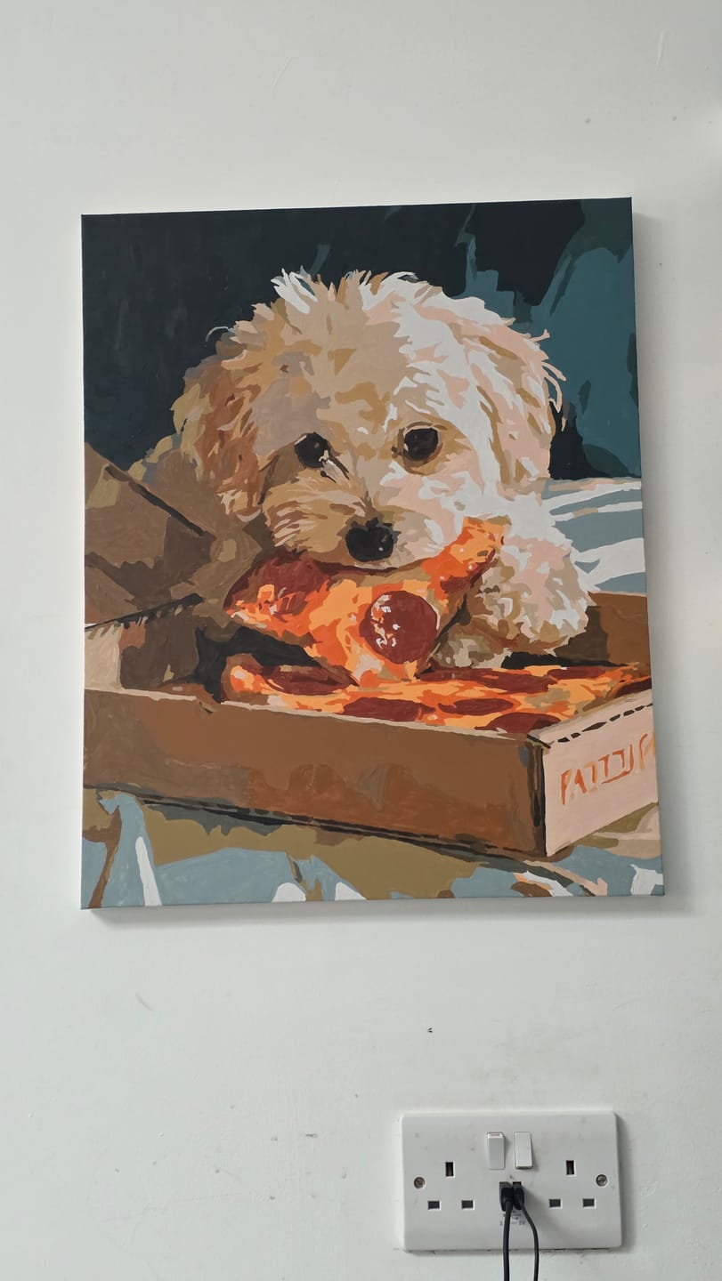 Customer photo review of Pizza Lover | Paint by Number