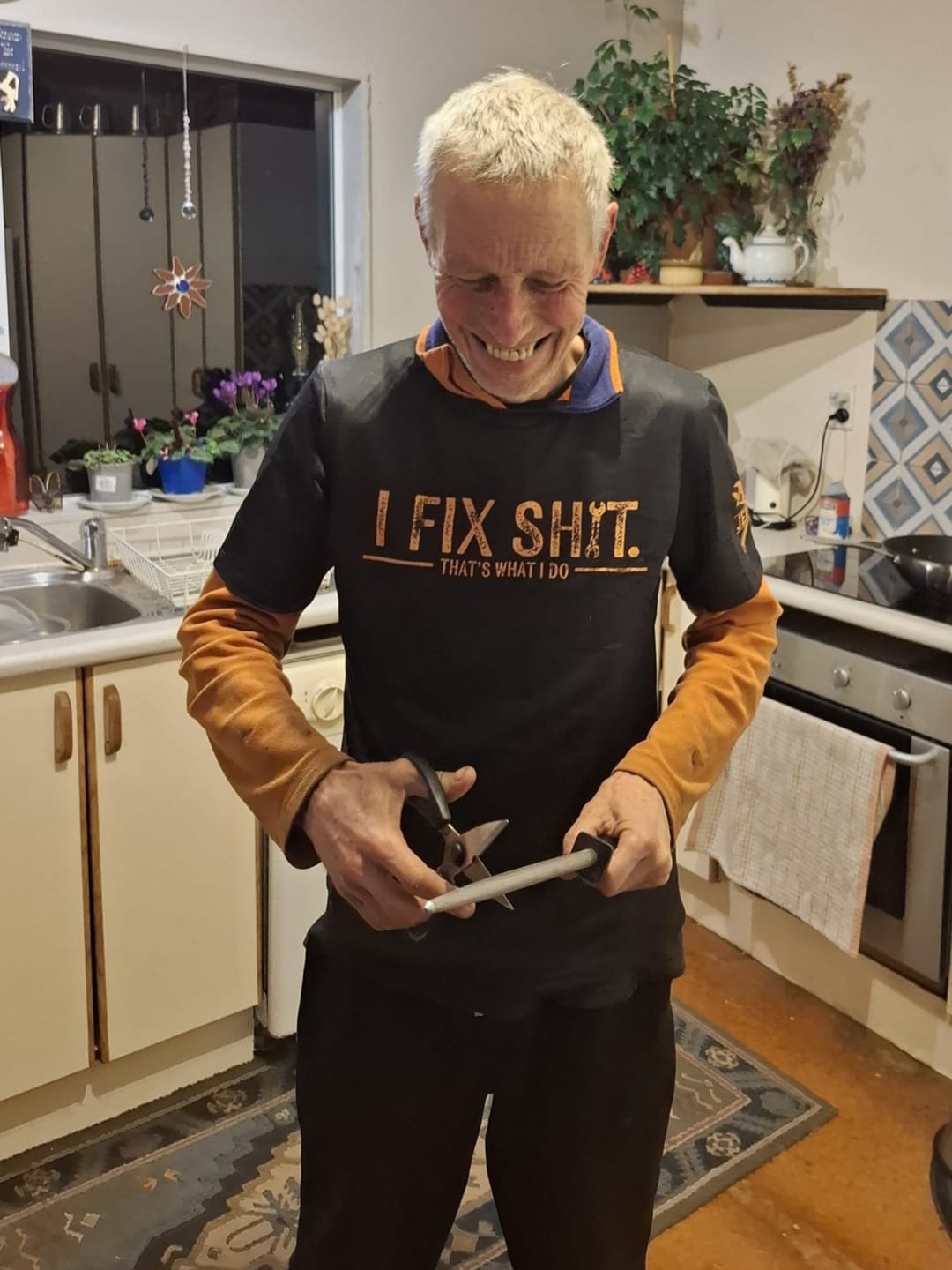 Customer photo review of I Fix Sh!T That's What I Do - Funny Gifts For Men, Husband, Dad, Grandpa, Mechanic Handyman - Personalized Shirt