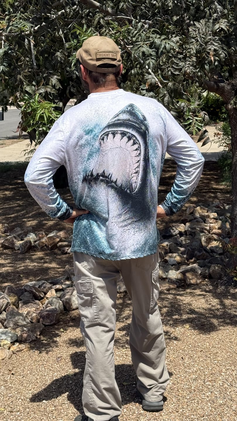 Customer photo review of Performance Fishing Long Sleeve - Shark Frontal Attack - AOF154