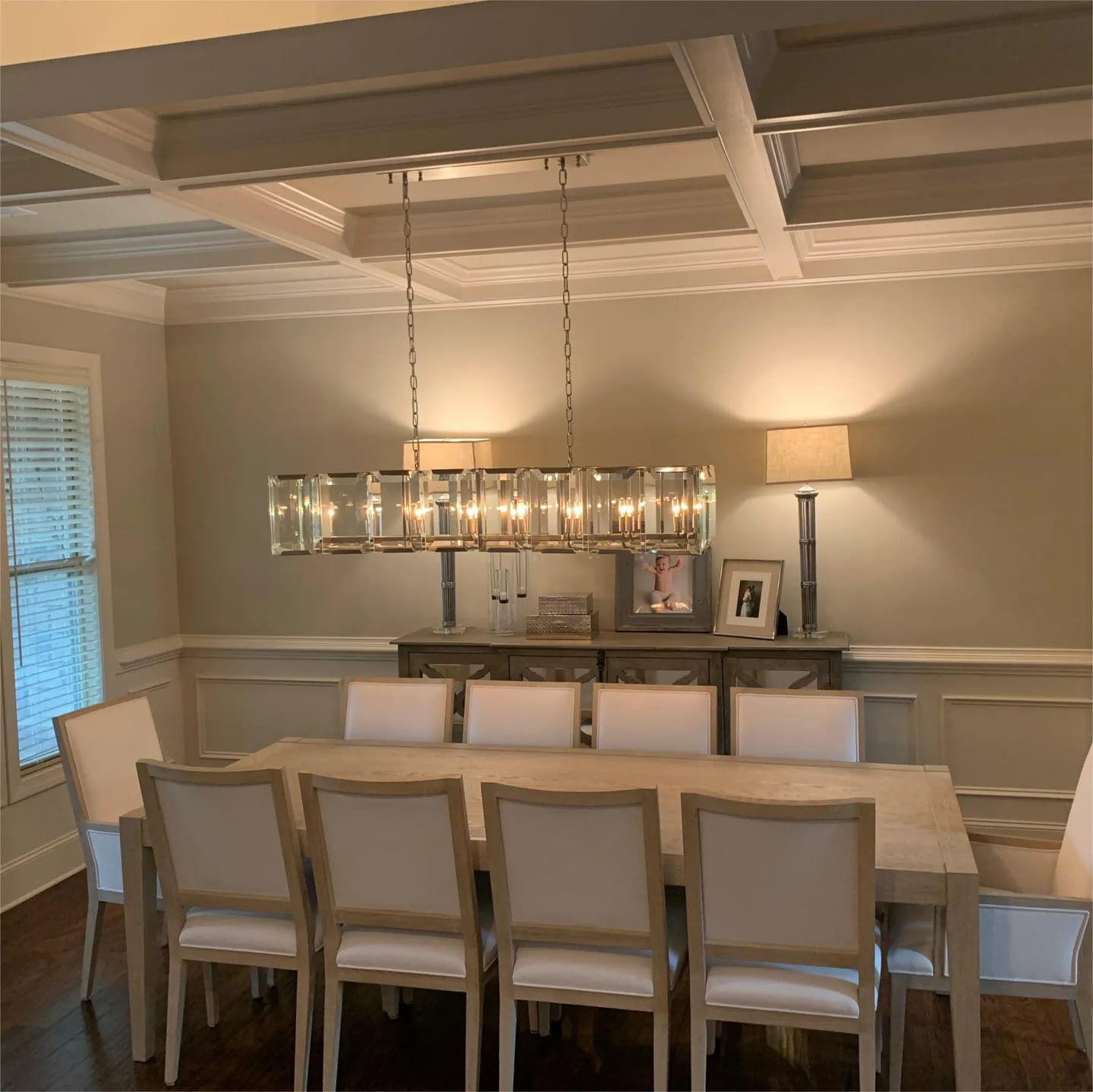 Customer photo review of Horlow Crystal Rectangular Chandelier