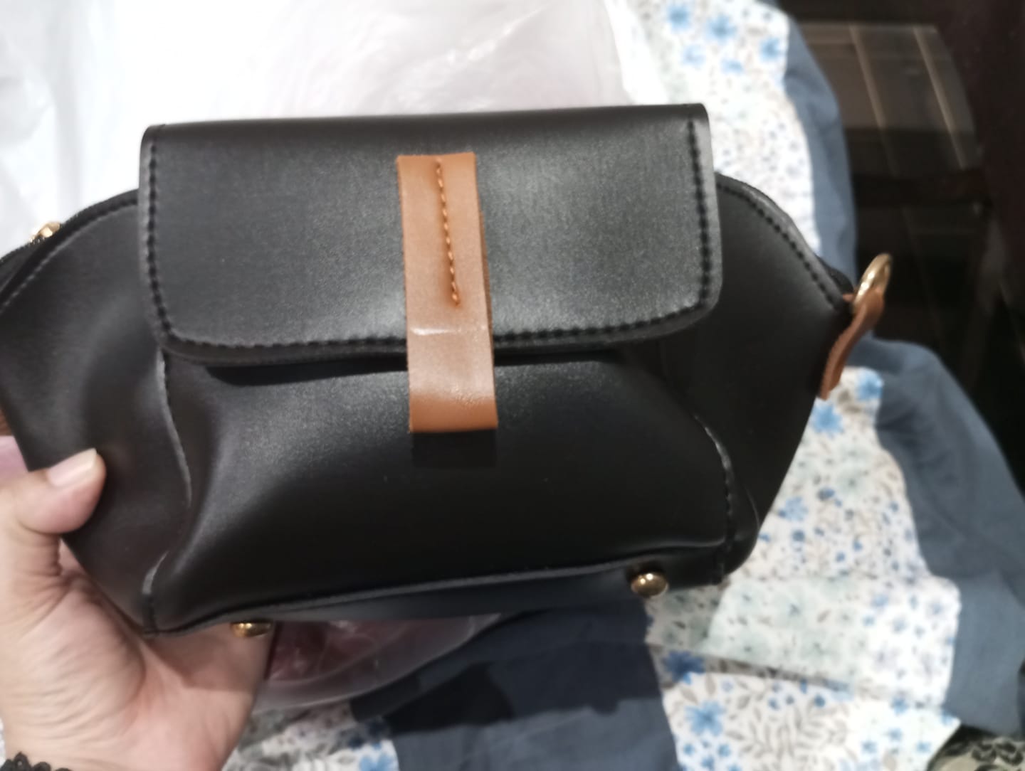 Customer photo review of Mini Flap Bag - Black