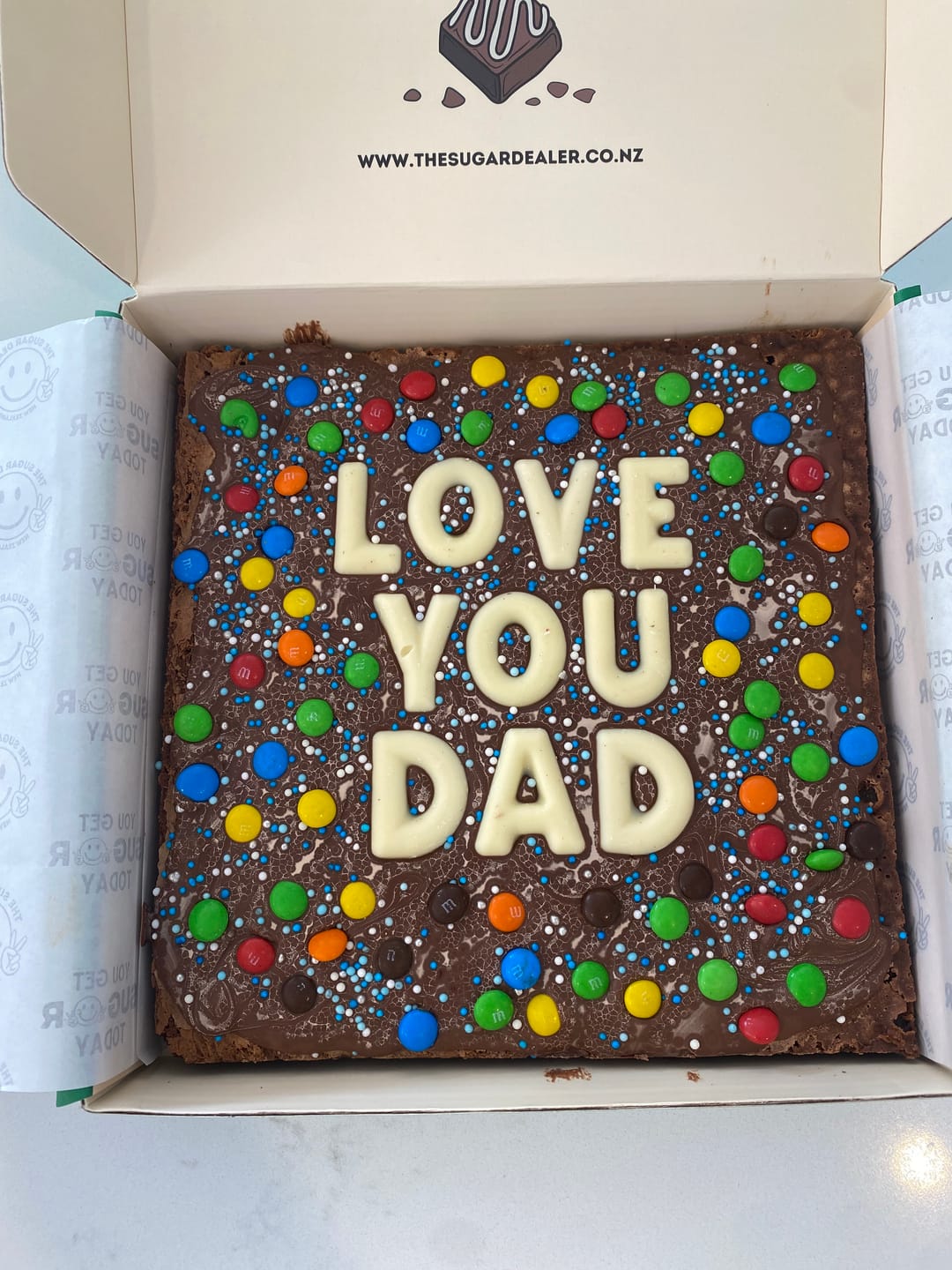 Customer photo review of OG custom message brownie