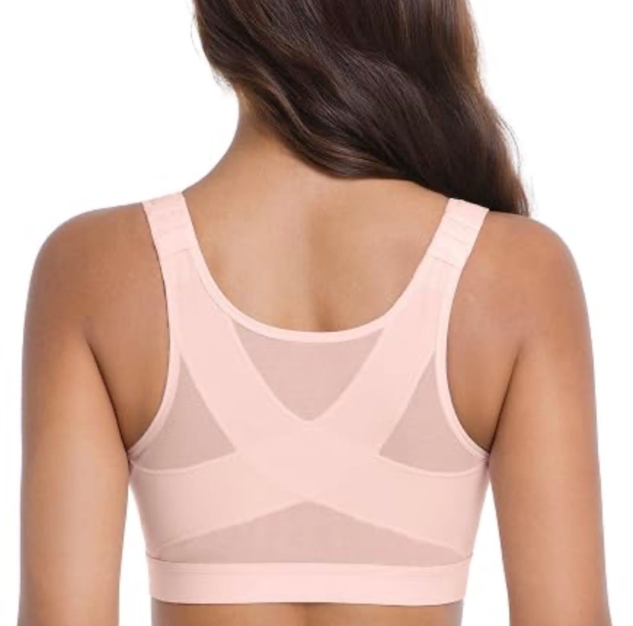 Customer photo review of AlignMe Zipper Posture Sports Bra For Women