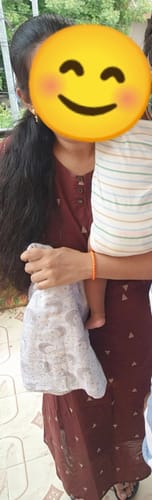 Customer photo review of Brown with White Butis Handloom Feeding Maxi