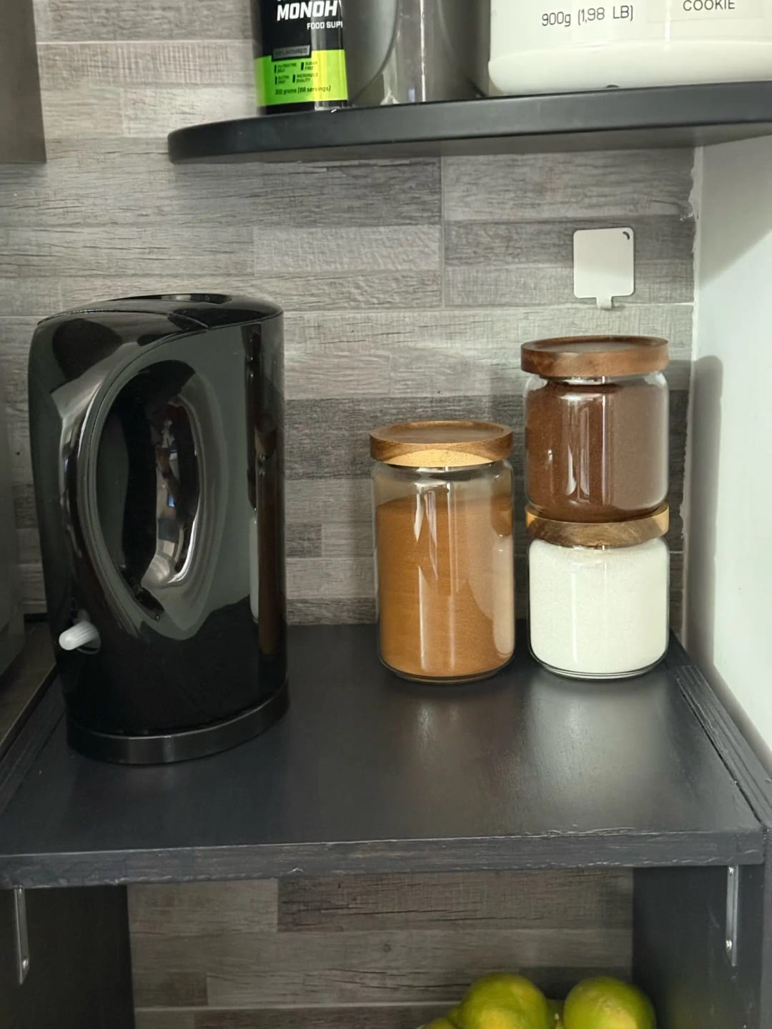Customer photo review of Airtight Glass Canister with Wood Lid — Kitchen Storage Jar