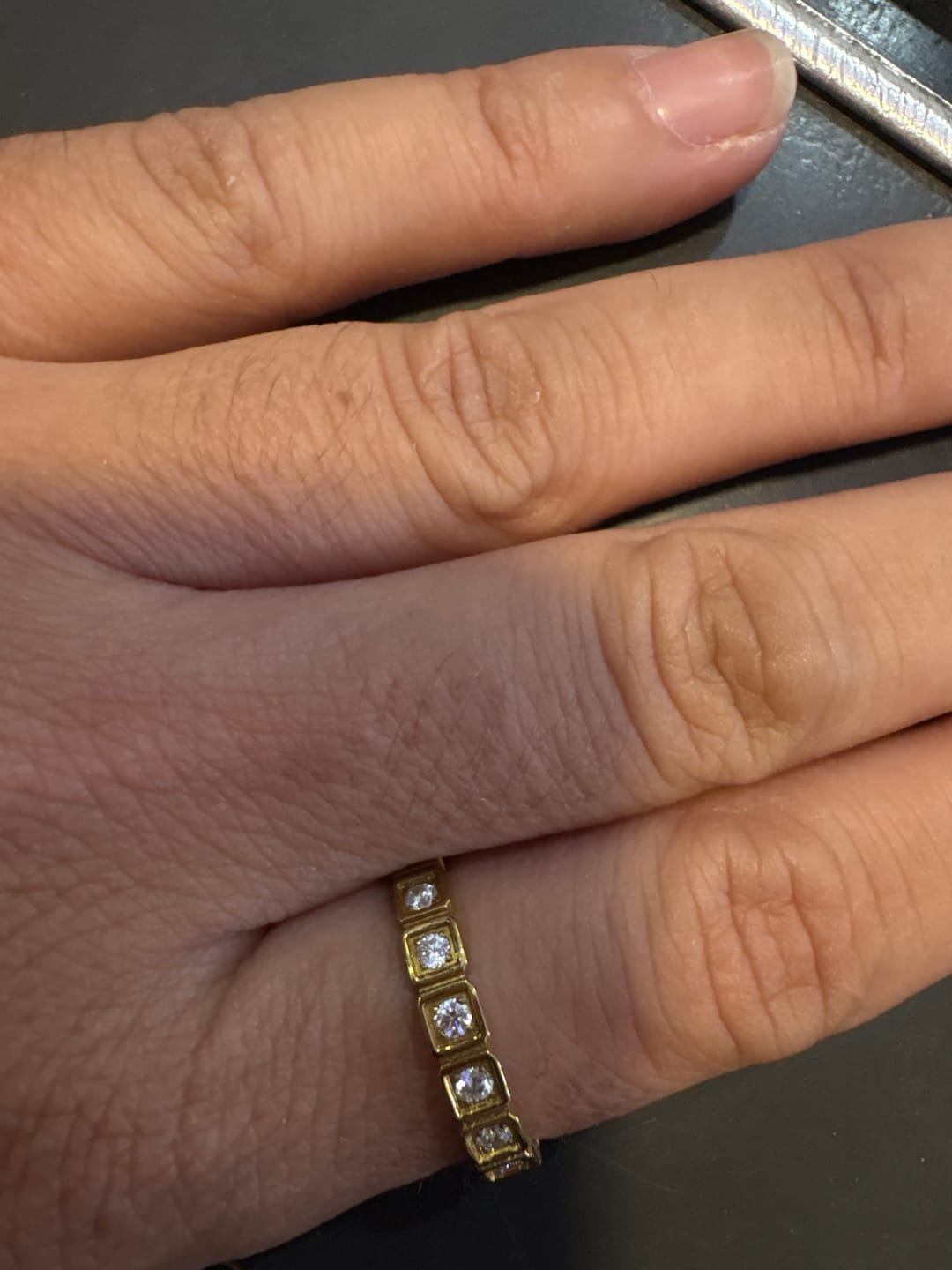 Customer photo review of Hera Gold Crystal Ring