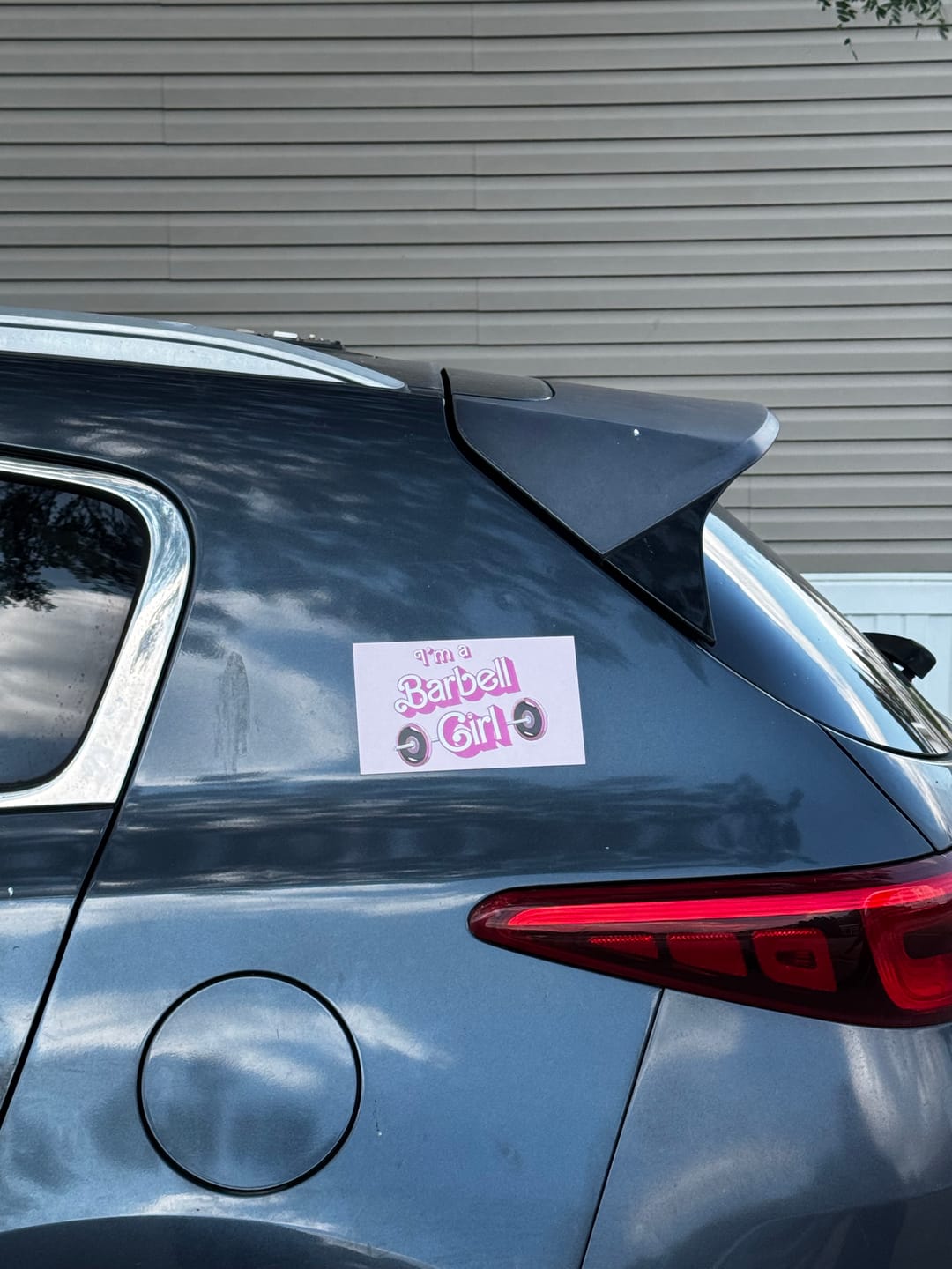 Customer photo review of I'm a Barbell Girl Car Magnet