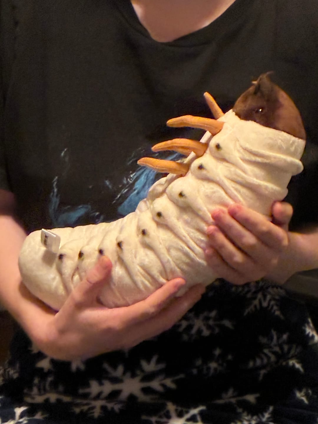 Customer photo review of White Grub Beetle Larva Plush - Realistic Stuffed Toy for Bug Lovers and Nature Enthusiasts