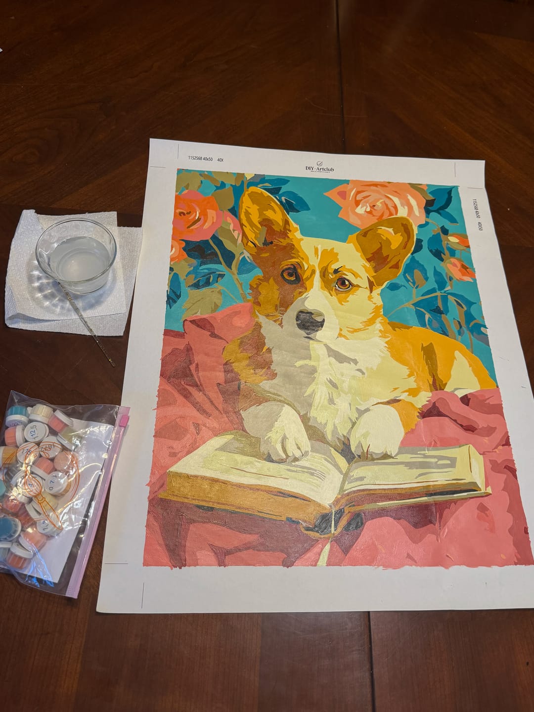 Customer photo review of Intelligent Corgi | Paint by Number