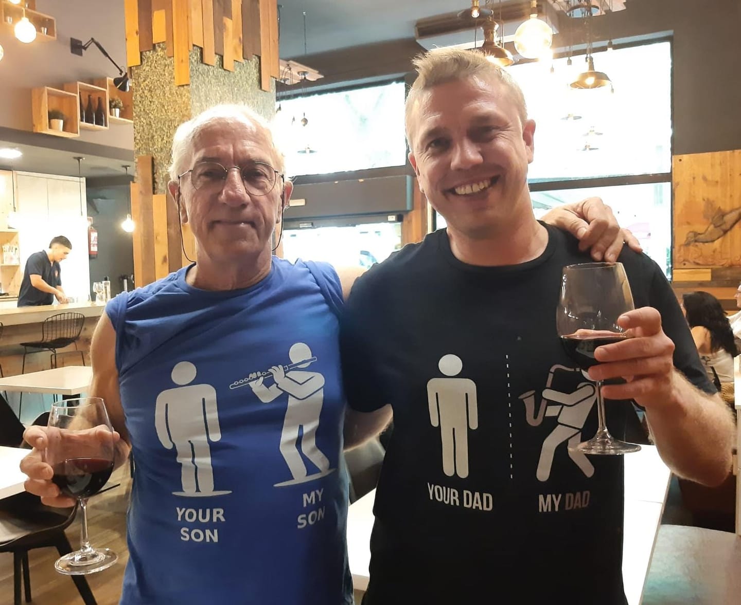 Customer photo review of Your Dad vs. My Dad (Guitar) T-Shirt