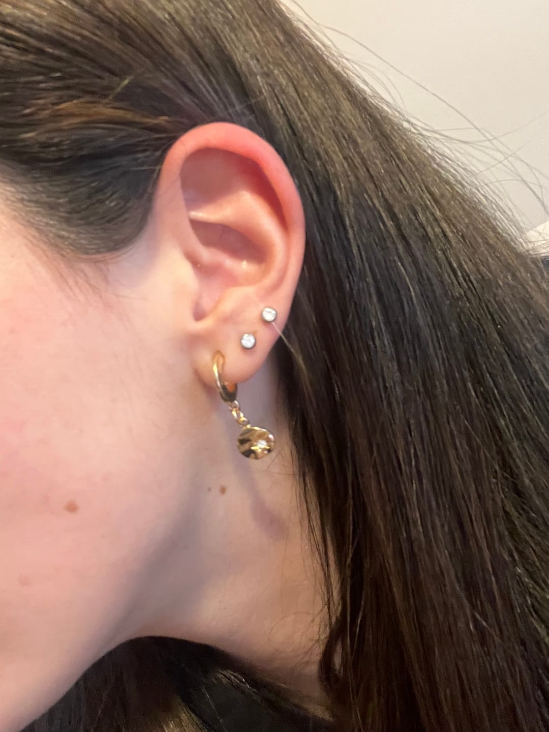 Customer photo review of Set Collar Y Aros Circulo Machacado Strass Estrella