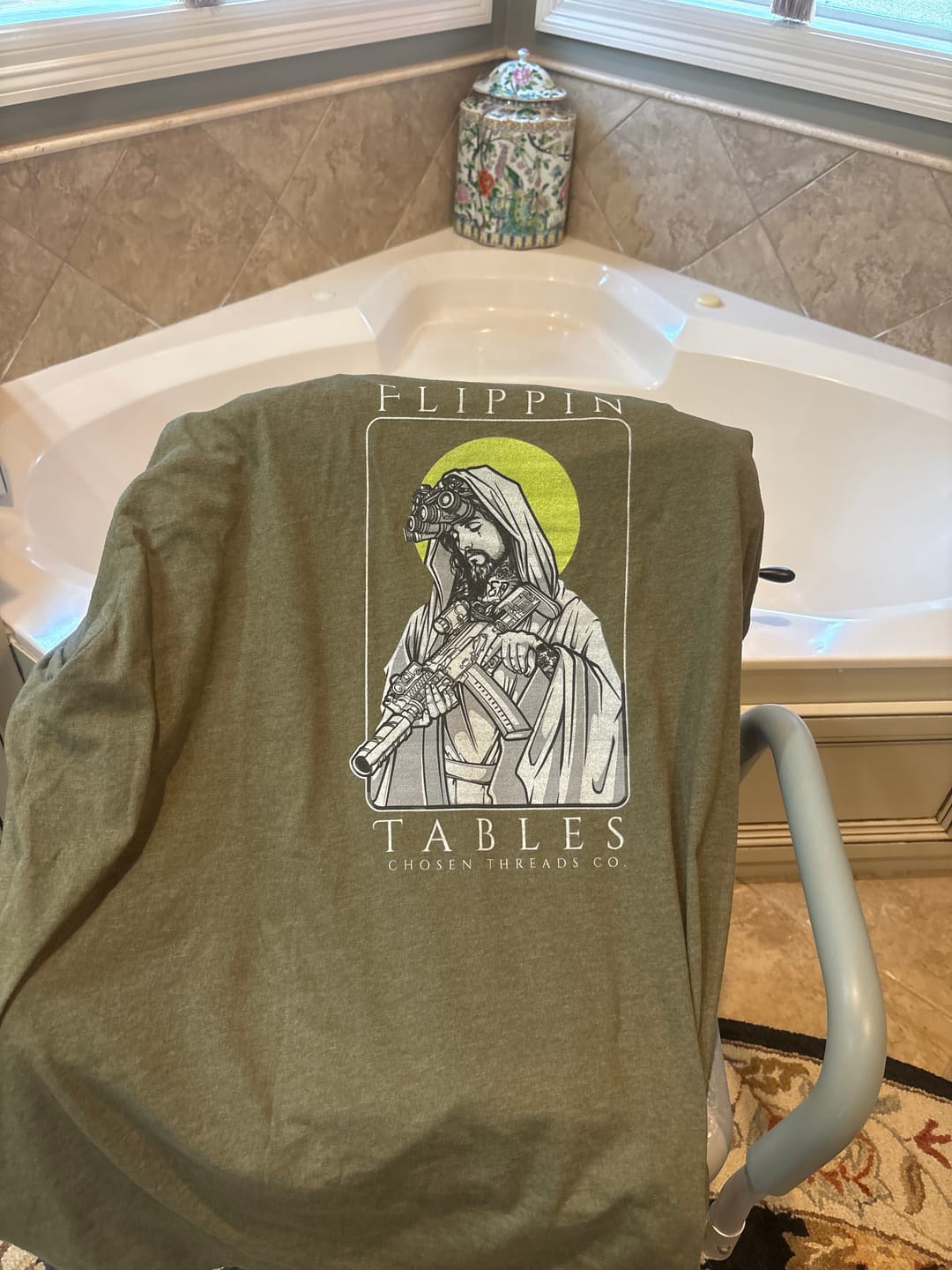 Customer photo review of Retro Flippin' Tables T-Shirt