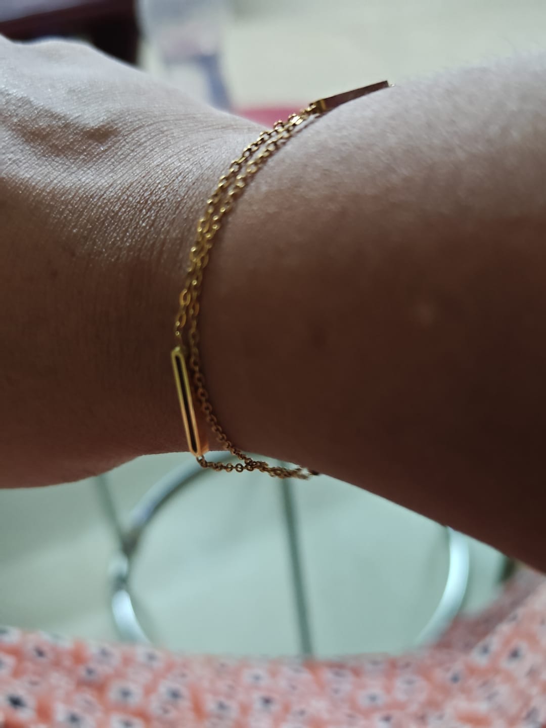 Customer photo review of Bar Layered Chain Bracelet