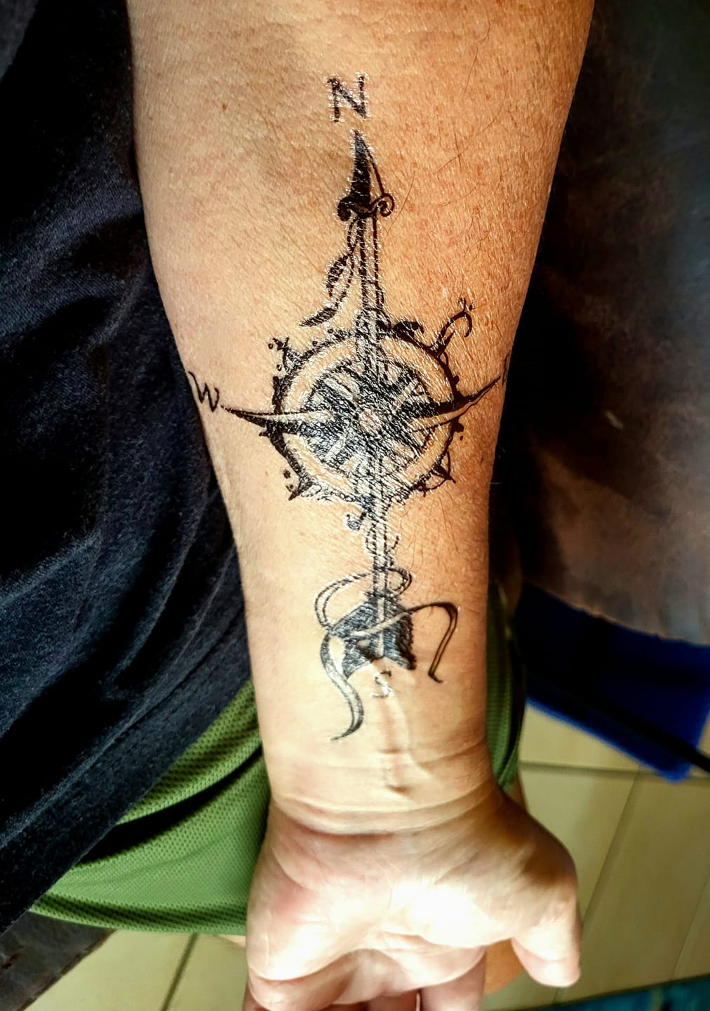 Customer photo review of Compass Tattoo