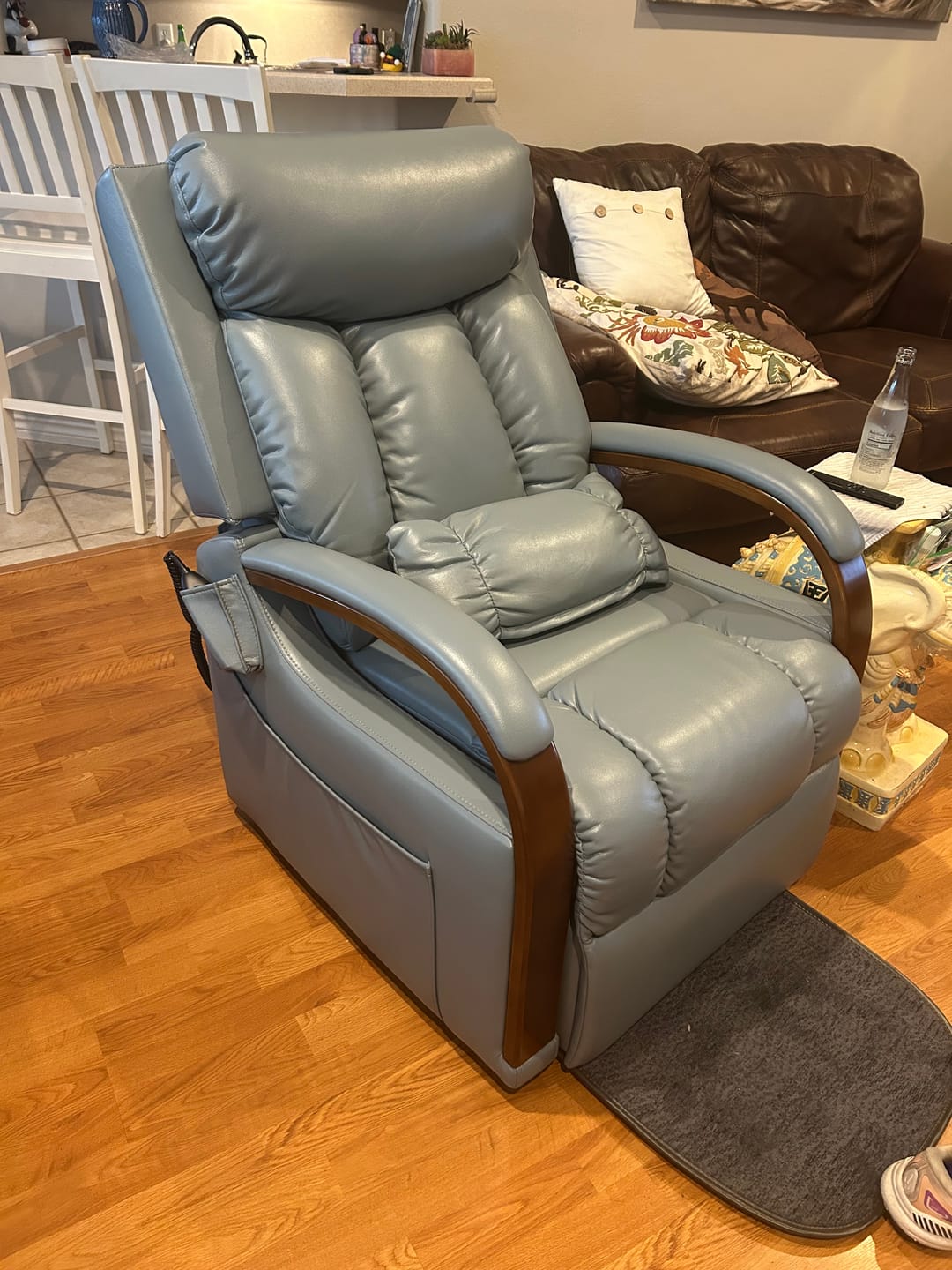 Customer photo review of 9185 Small Power Lift Recliner – Dual Motor, Lay Flat, Heat & Massage