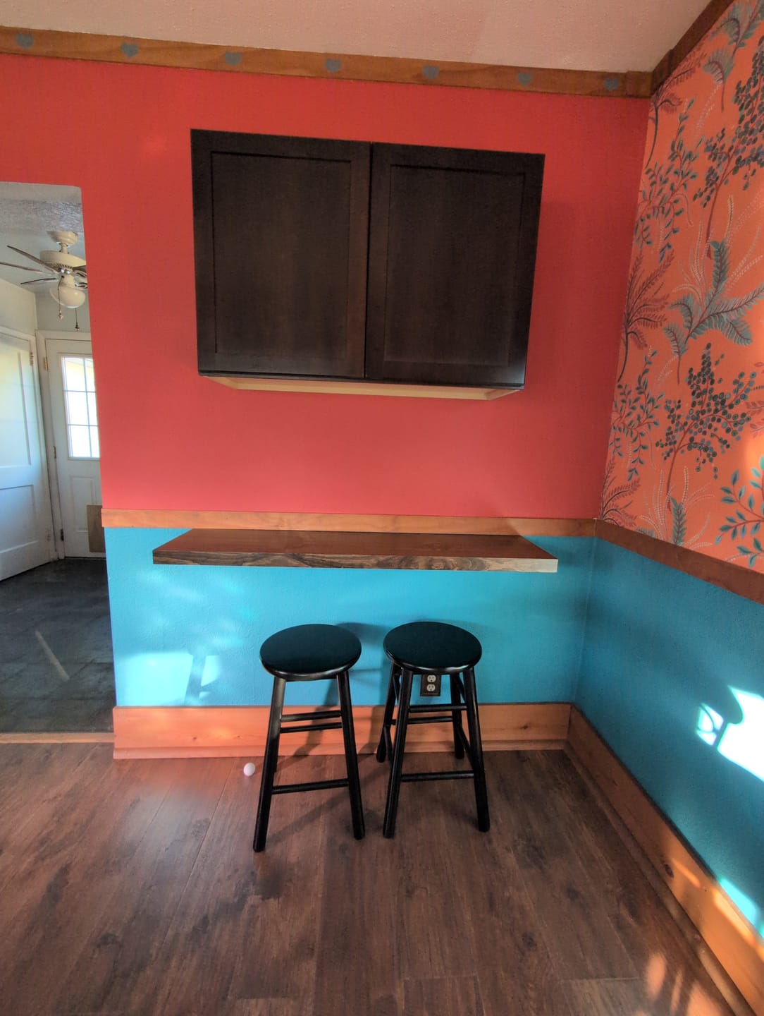Customer photo review of Rustic Pine Floating Shelves