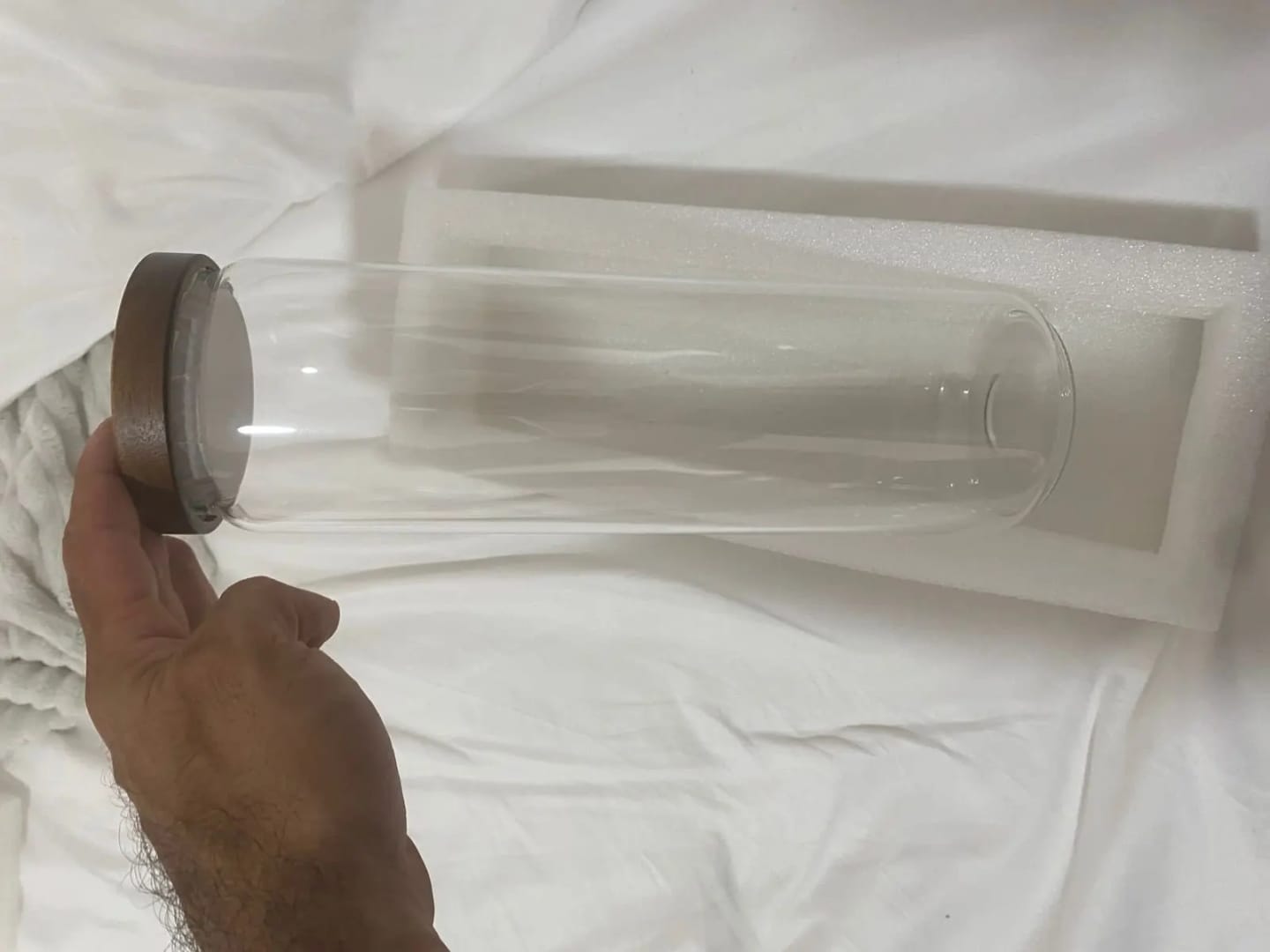 Customer photo review of Airtight Glass Canister with Wood Lid — Kitchen Storage Jar