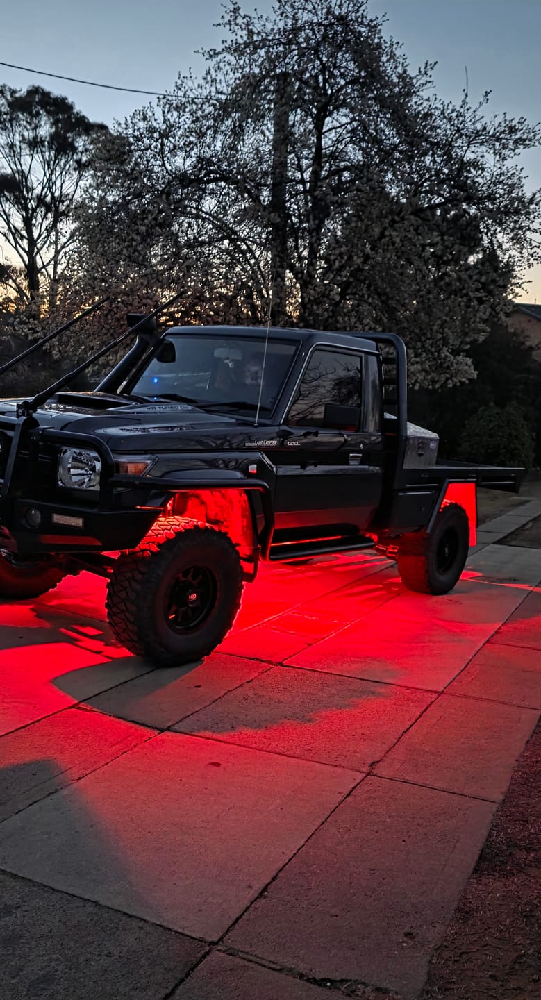 Customer photo review of Chasing RGB Rock Lights - 6 Pack