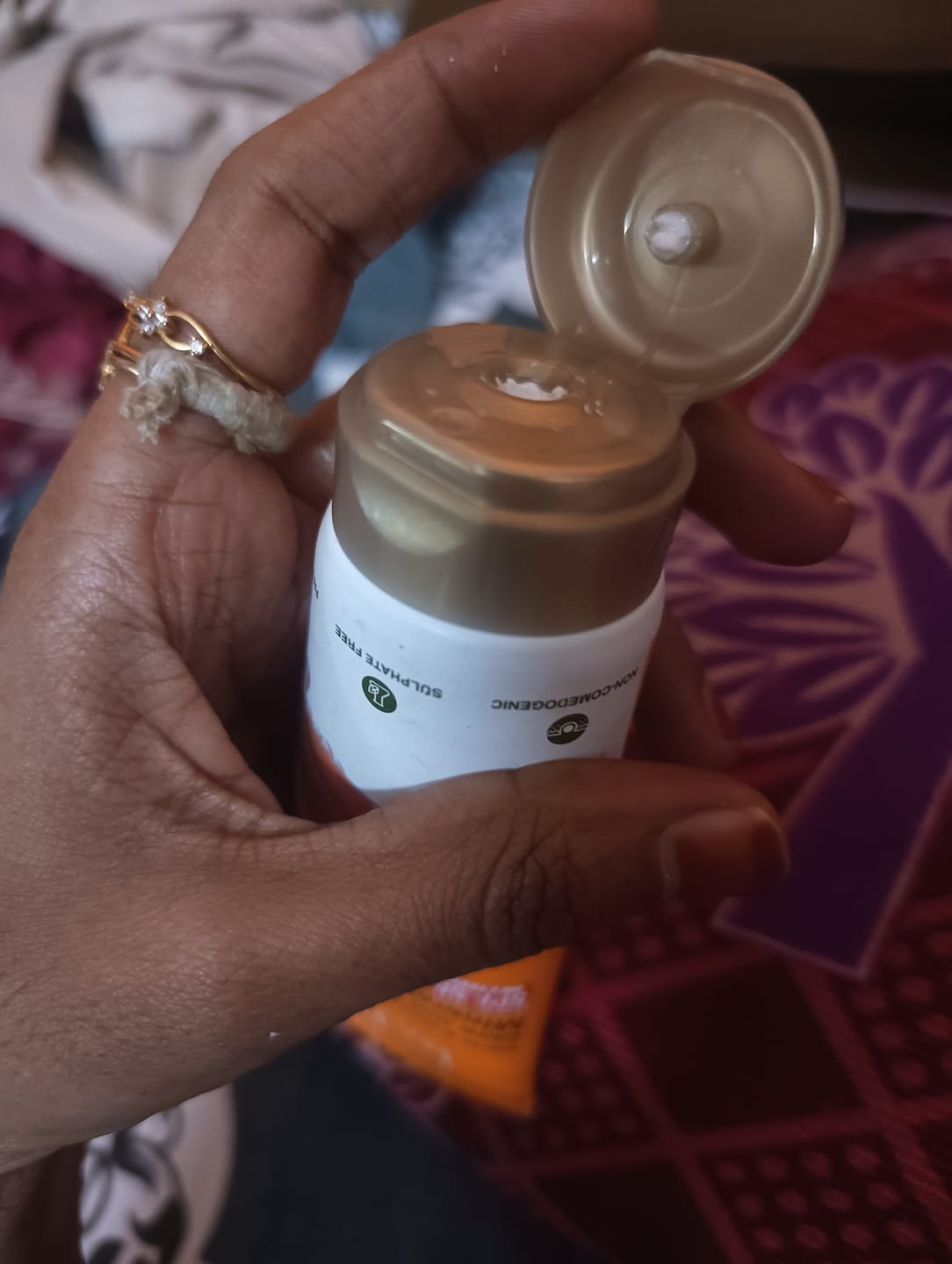 Customer photo review of Carrot & Niacinamide Glow and De-Tan Mineral Sunscreen | SPF 50+ | PA++++