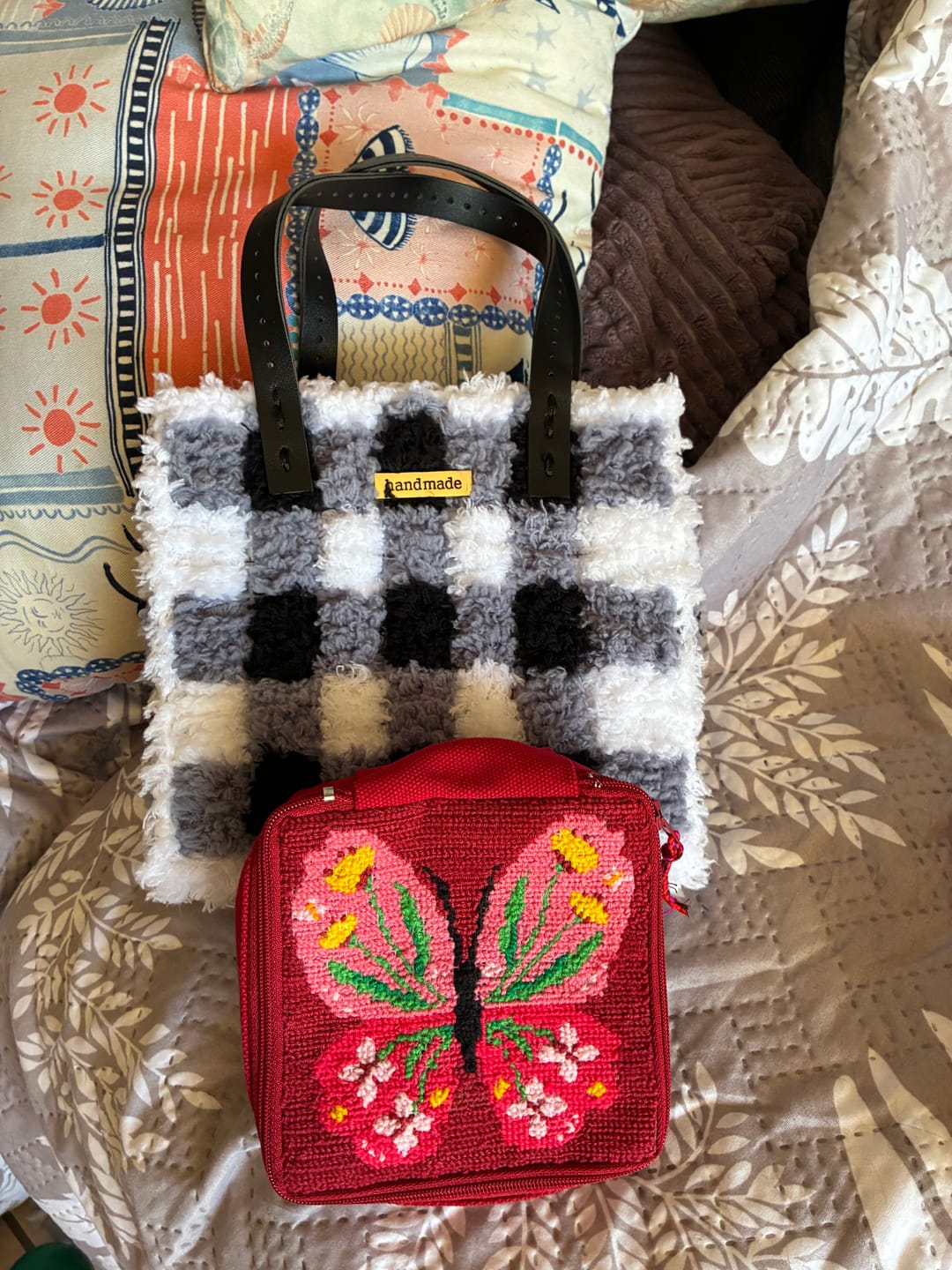 Customer photo review of Black Gingham - Woven Tote Bag Kit
