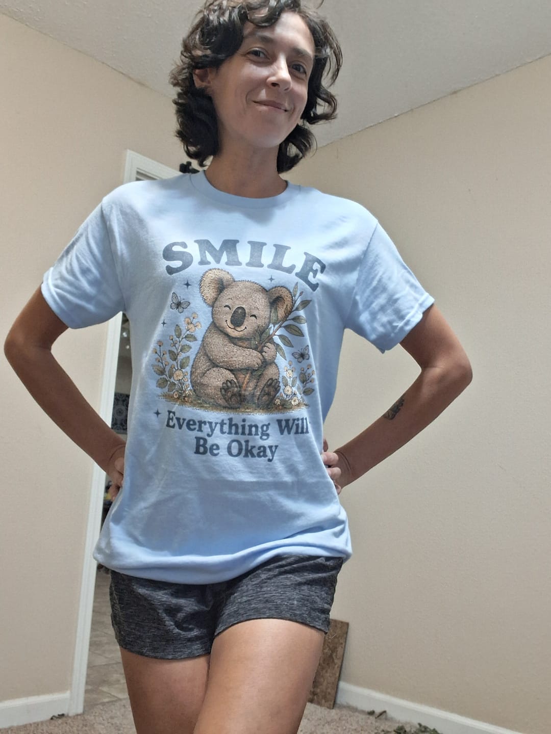 Customer photo review of Smile | Everything Will Be Okay Koala Shirt