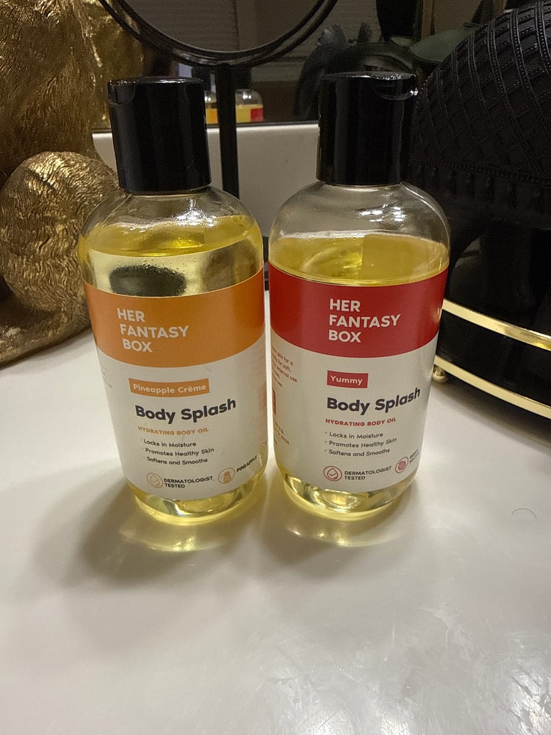 Customer photo review of Body Splash - Skin Smoothing Body Oil  (Pineapple Creme)