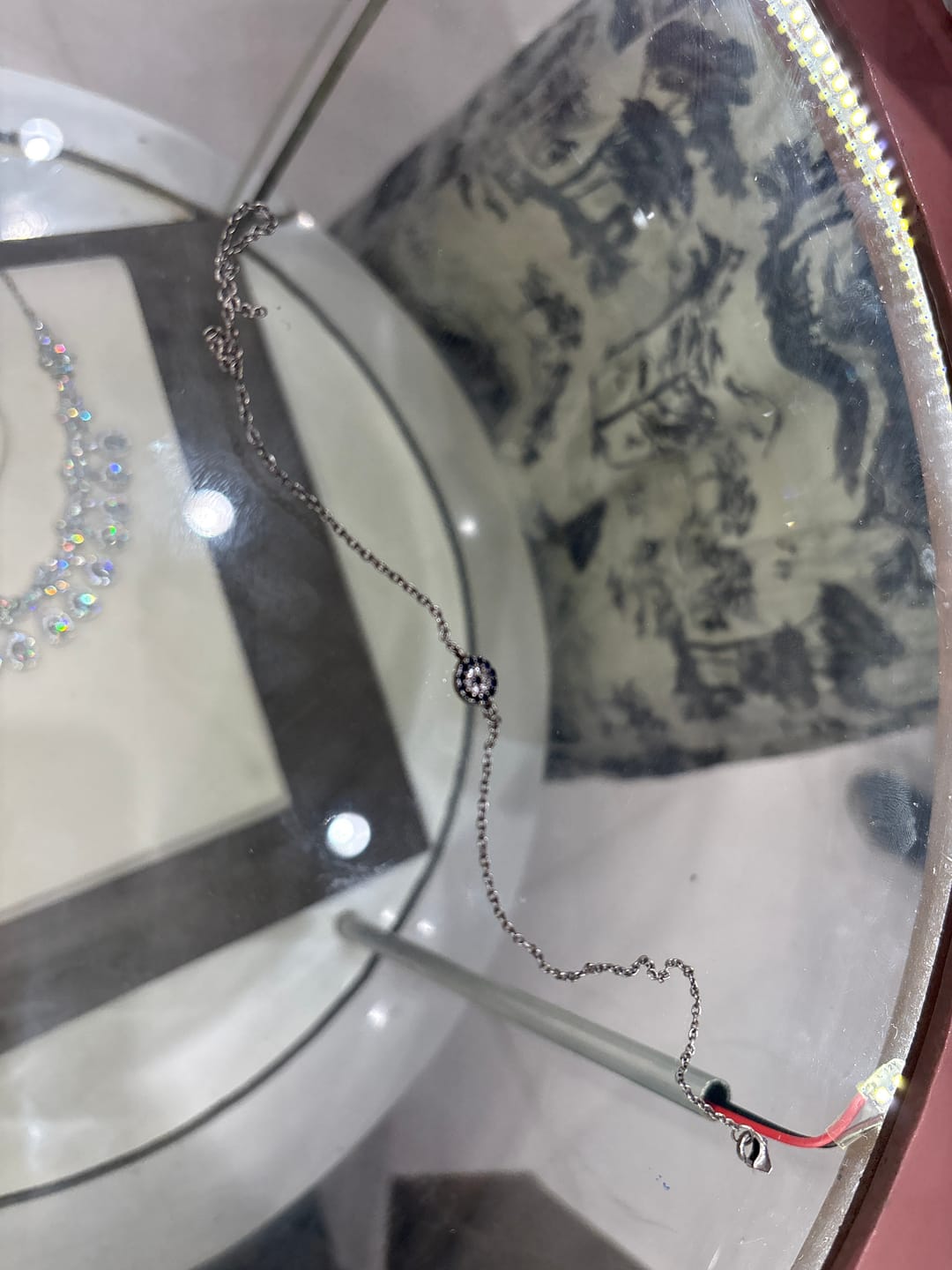 Customer photo review of Silver Evil Eye Anklet