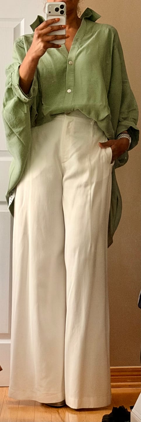 Customer photo review of Oversized Green Shirt