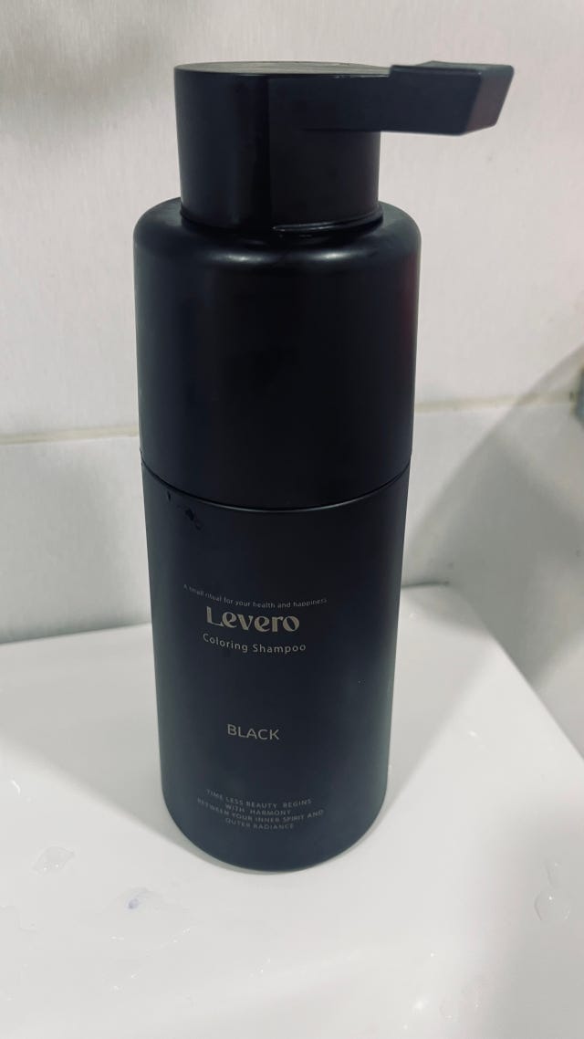 Customer photo review of Levero Coloring Shampoo — PPD-Free Grey Coverage 300ml