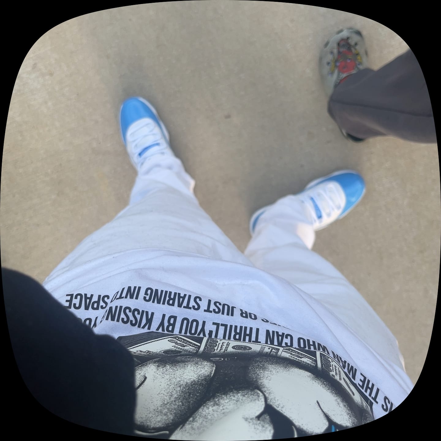 Customer photo review of Black University Blue 5s DopeSkill T-Shirt Real Lover Graphic