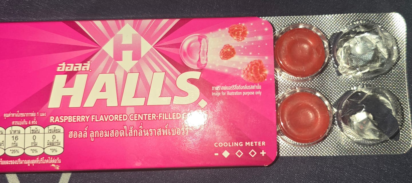 Customer photo review of Halls Raspberry Centre-Filled Hard Candy - 0.52oz (15g)