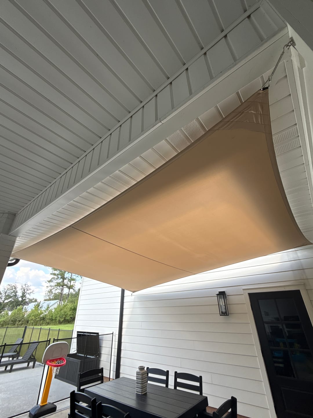 Customer photo review of Outdoor Waterproof Sun Shade Sail Opaque Privacy Protection Canopy for Patio,Garden, Backyard Lawn