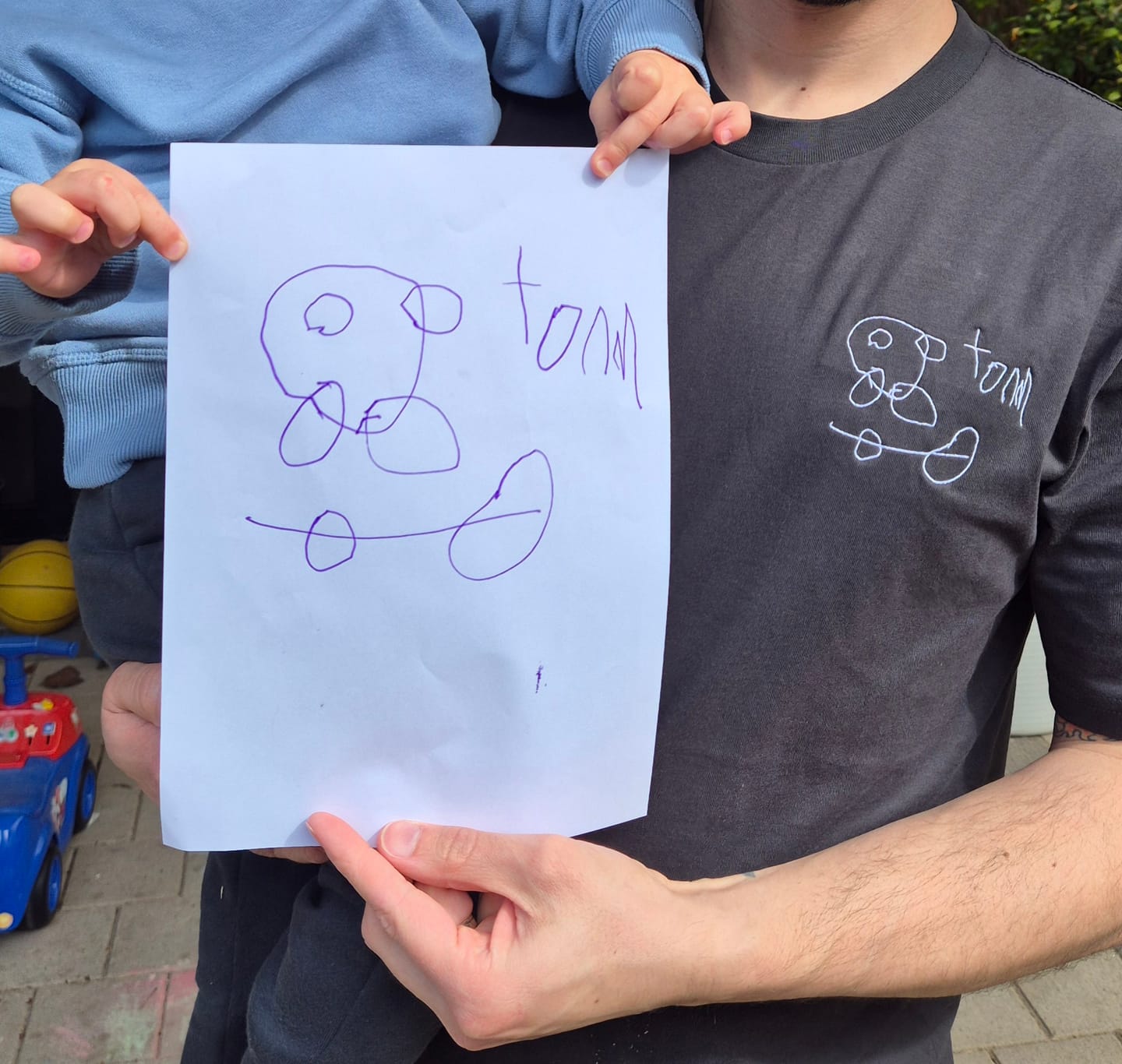 Customer photo review of CUSTOM Men's Kid's Drawing T-shirt