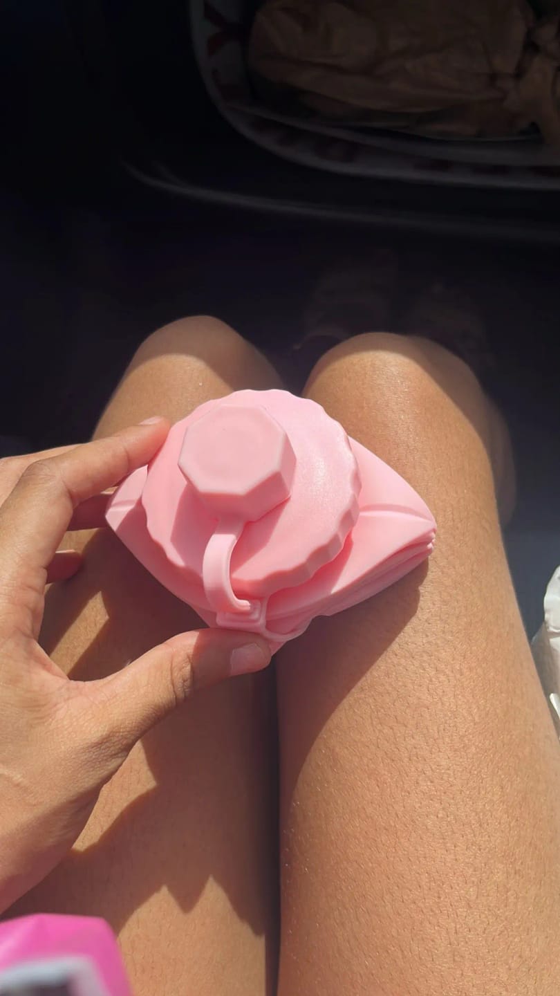 Customer photo review of Foldable Silicone Water Bottle